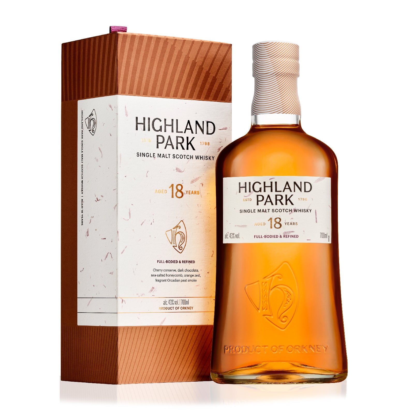 Highland Park Single Malt Scotch Whisky Full Body & Refined 18Yrs