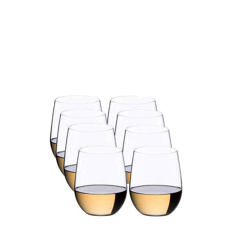Riedel Glass O Wine Tumbler #6265 Viognier/Chardonnay Value Pack 5415/85 Set  of 8
