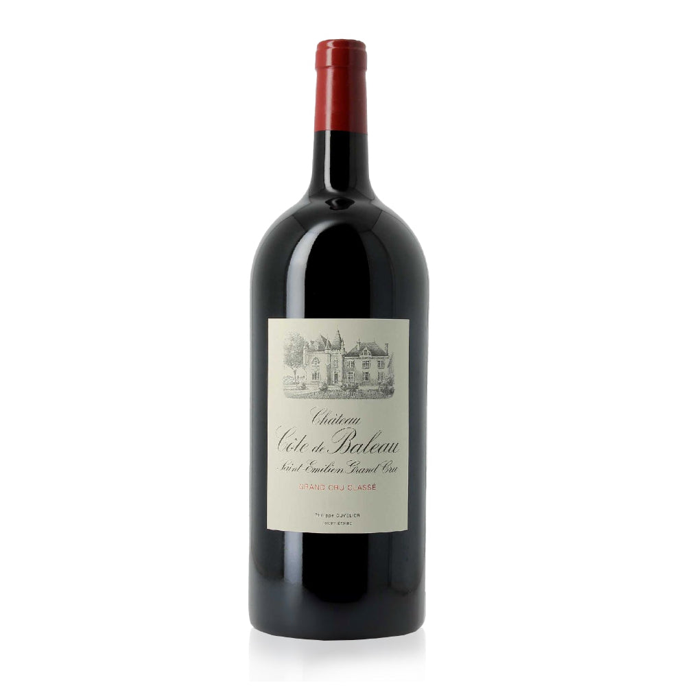Chateau Cote de Baleau Red wine bottle with a visible label on a white background.