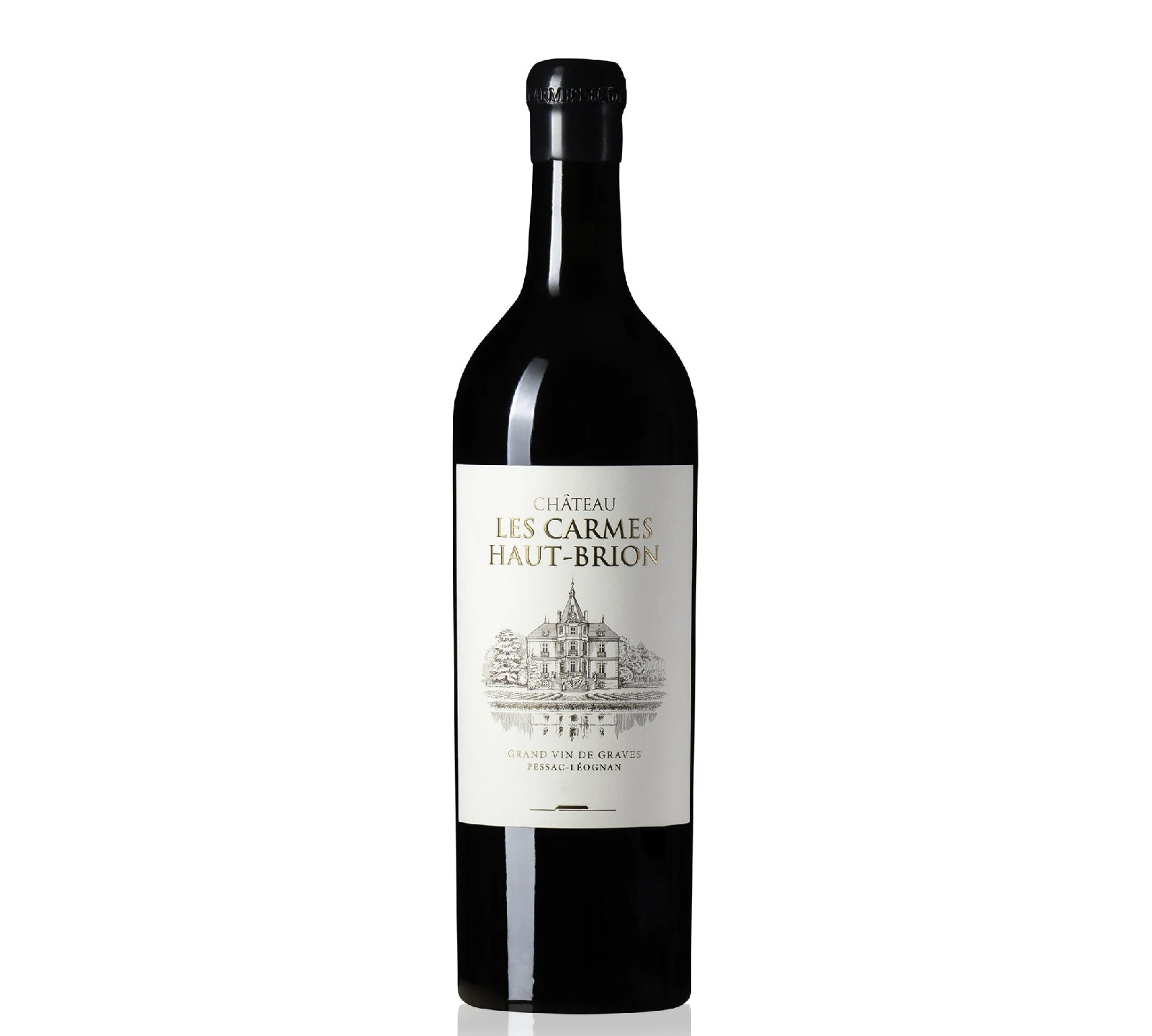 A botle of Chateau Les Carmes Haut Brion 750ml.