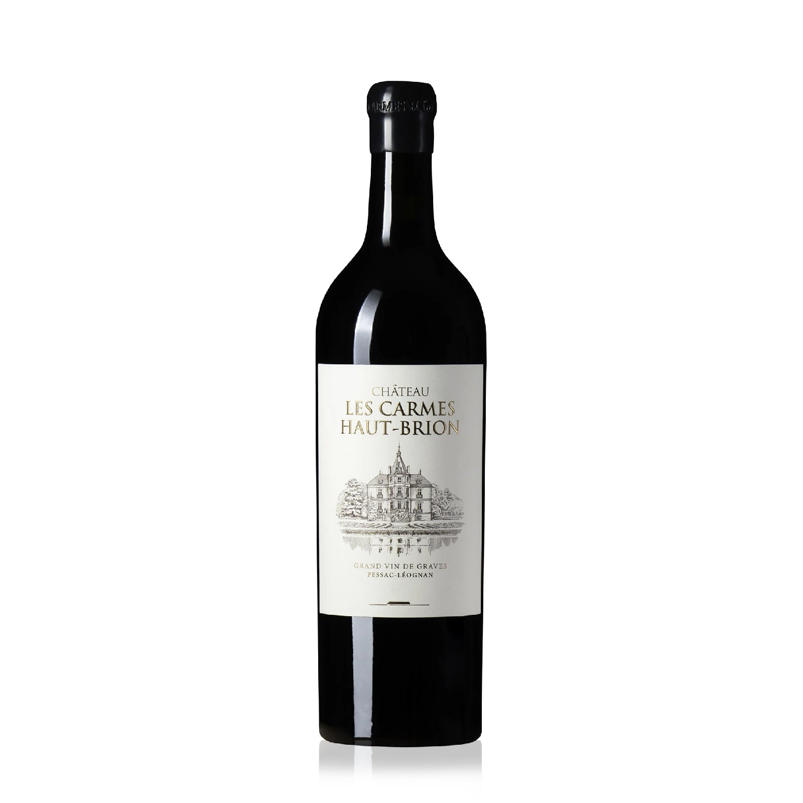 A botle of Chateau Les Carmes Haut Brion 750ml.