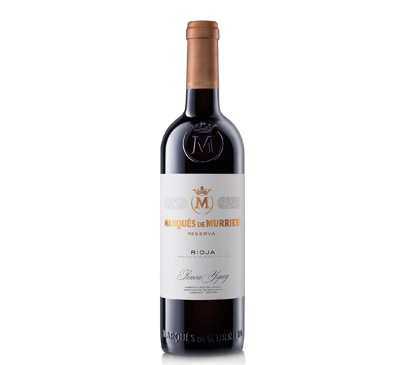 Marques de Murrieta Reserva Rioja wine bottle on a white background