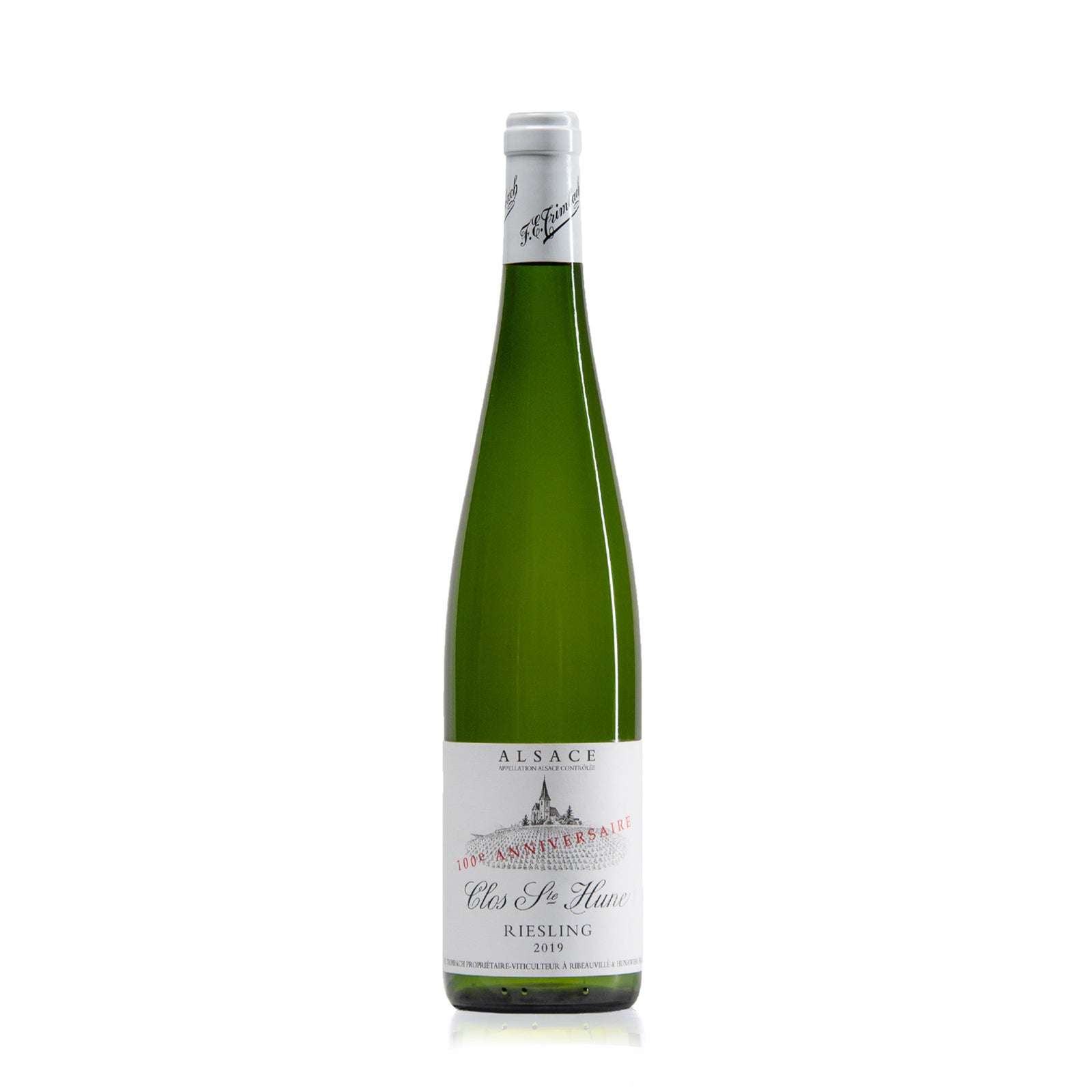 Abottle with of white wine Trimbach Clos Sainte Hune 100 Anniversaire.
