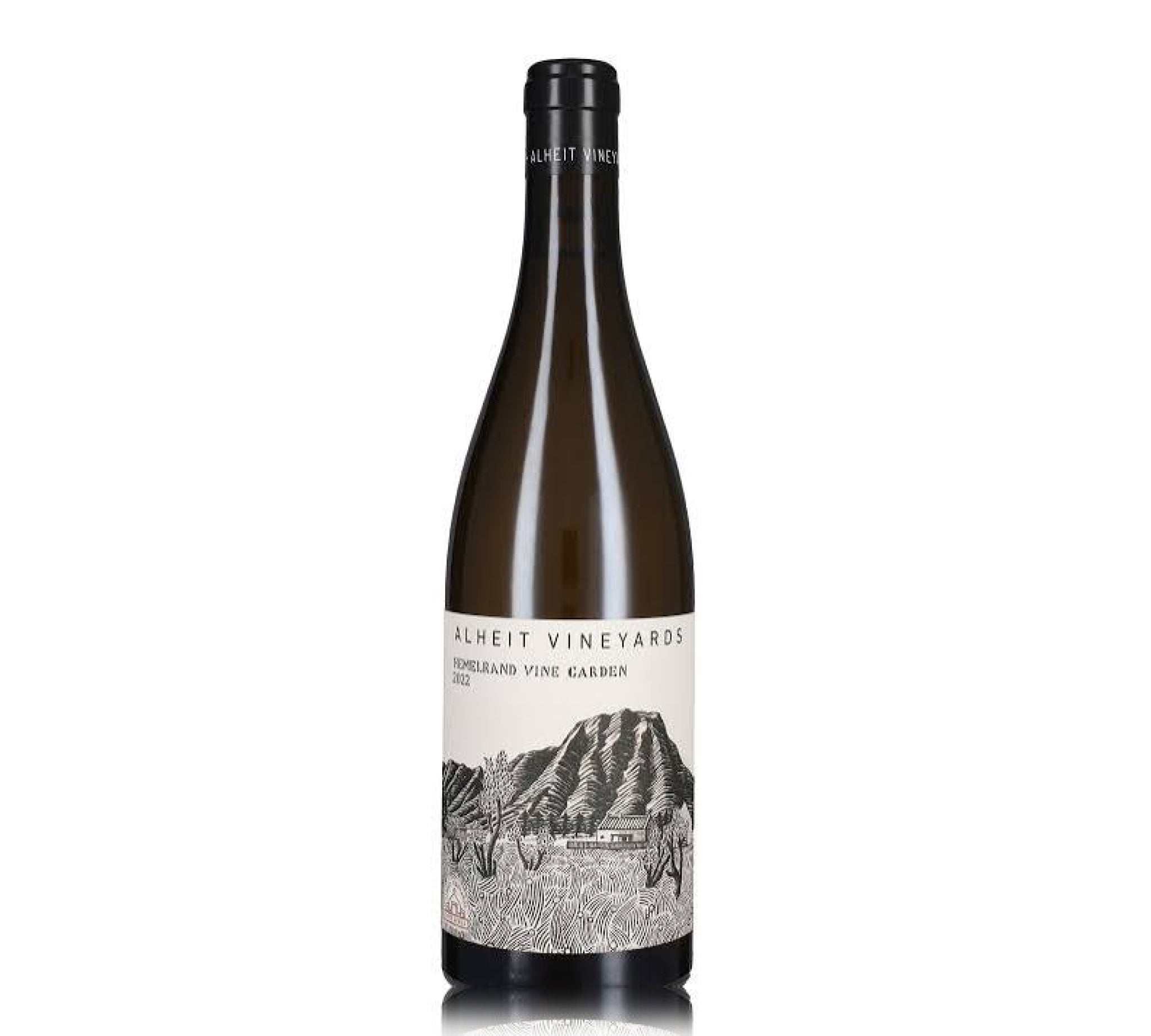 A bottle of Alheit Hemelrand Vine Garden 2022 white wine