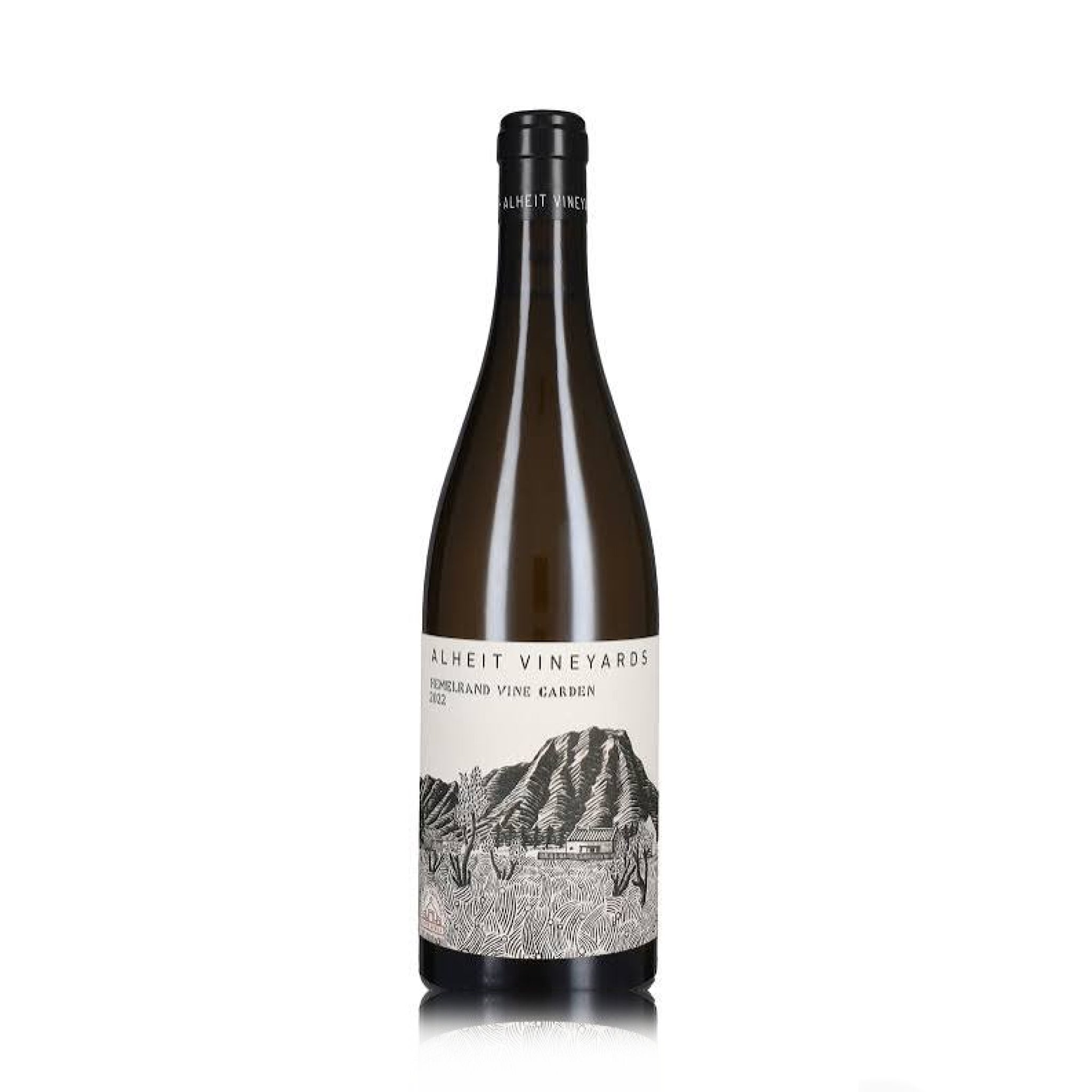 A bottle of Alheit Hemelrand Vine Garden 2022 white wine