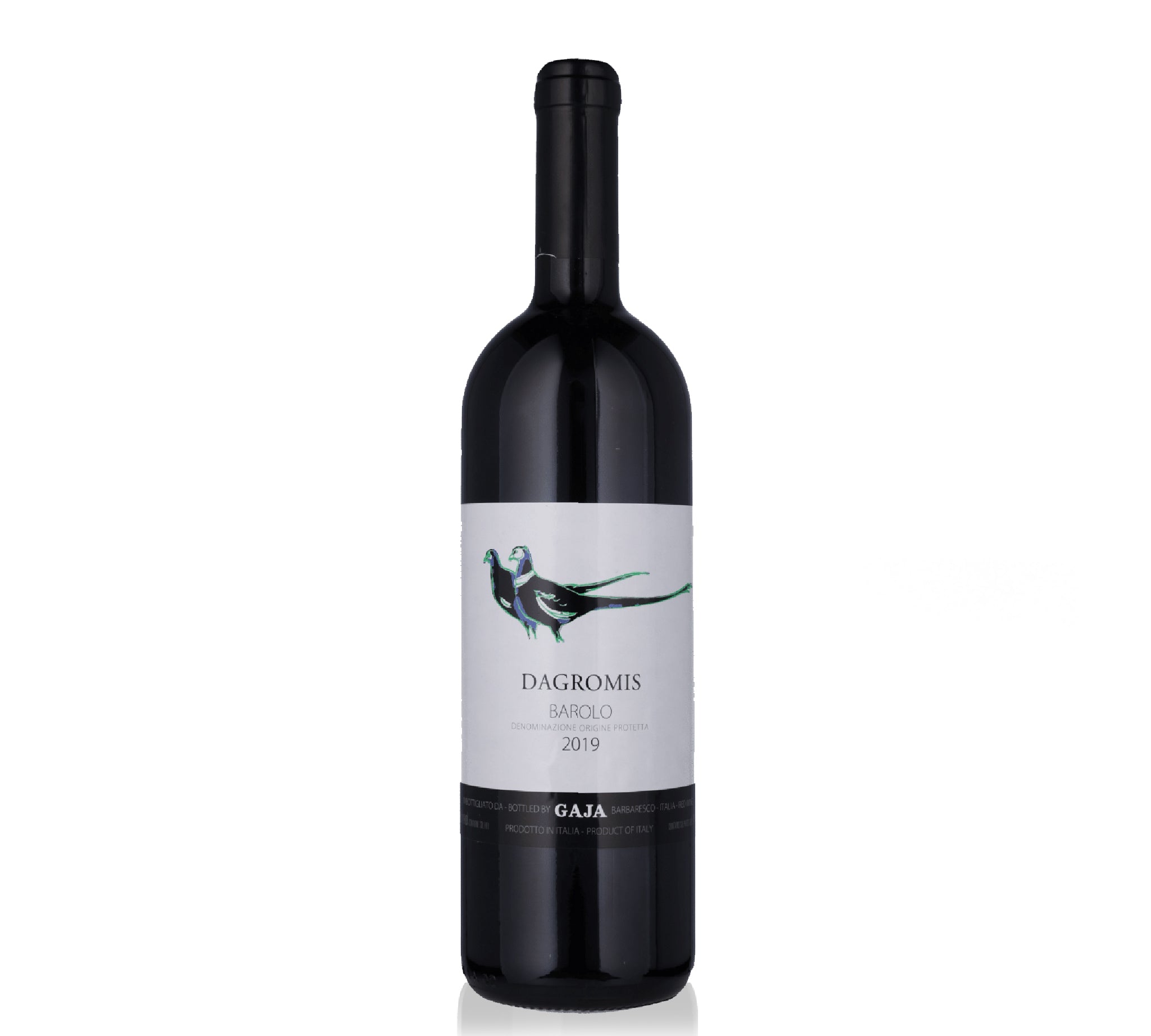 A bottle of Dagromis Barolo 2019 red wine by Gaja.