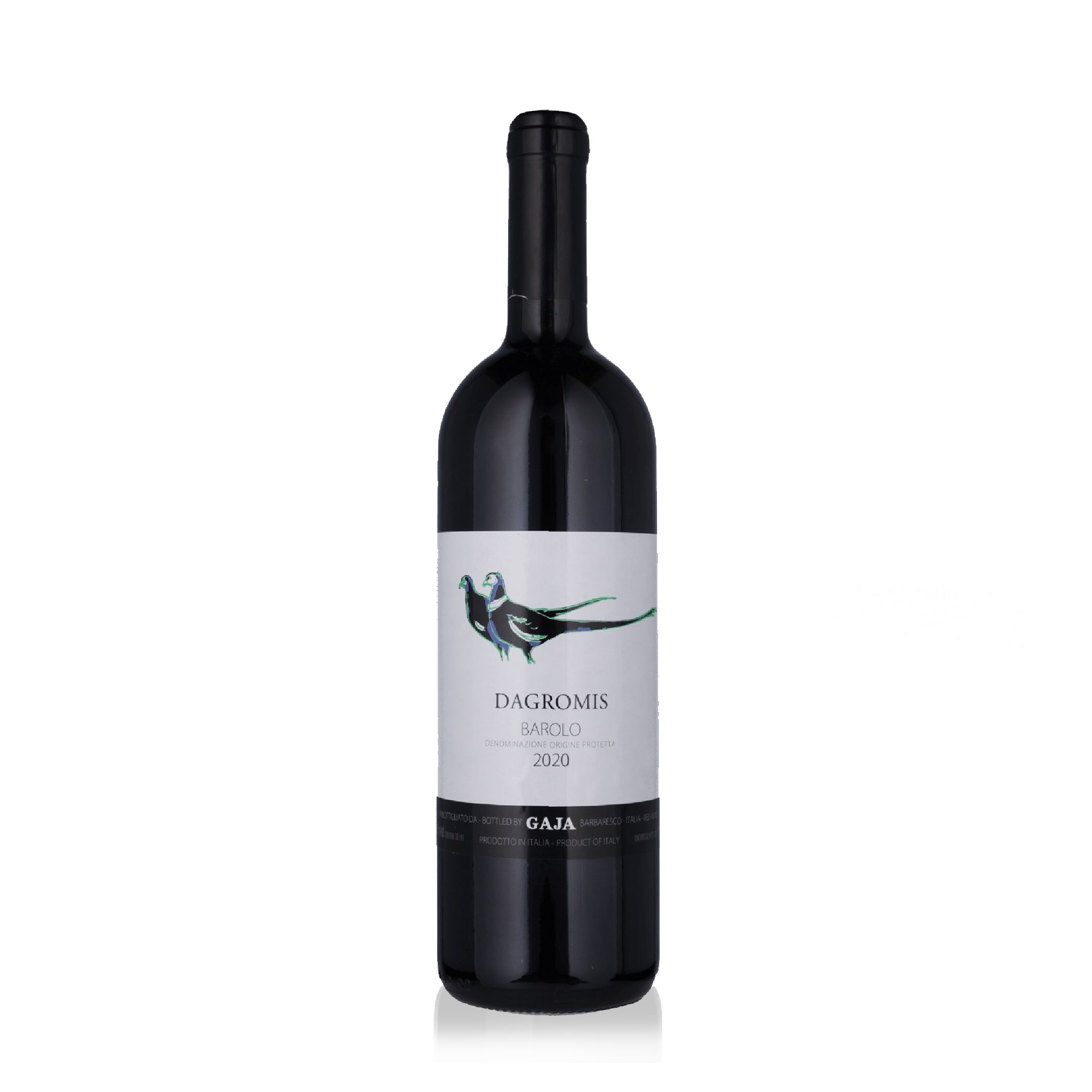 A bottle of Dagromis Barolo 2020 red wine by Gaja.