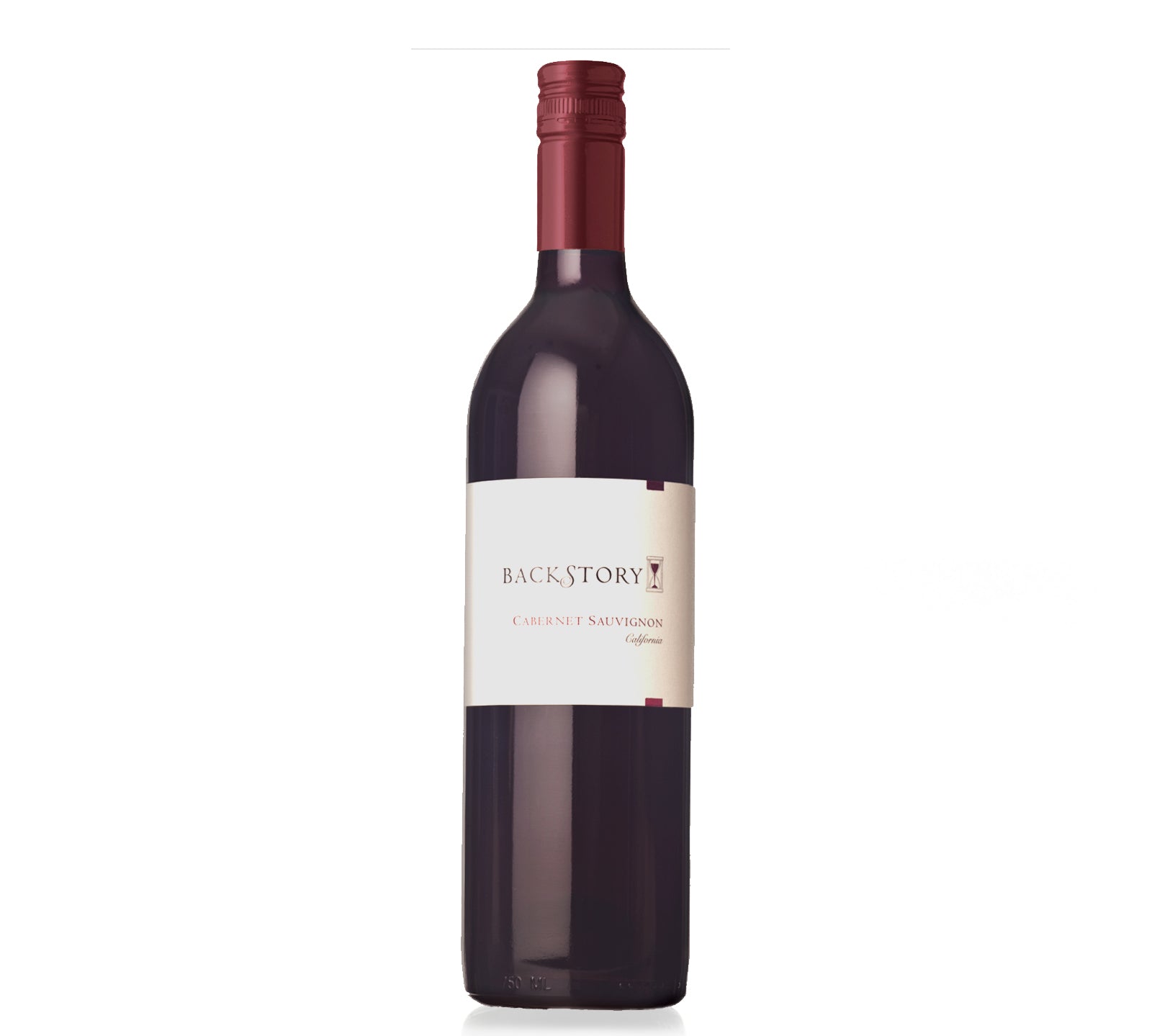 A bottle of Backstory Cabernet Sauvignon, 750ml, a red wine from California with a deep ruby color.
