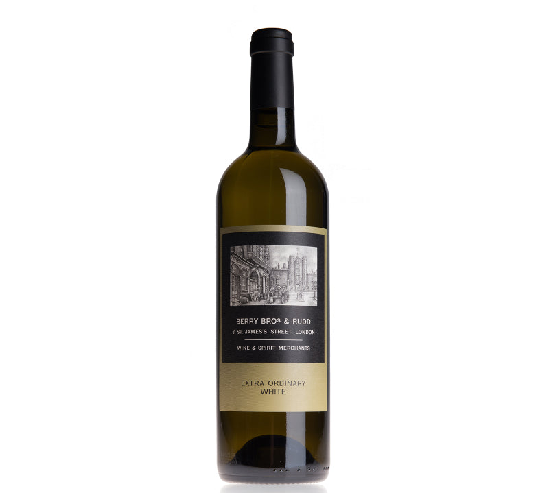 A bottle of Berry Brod & Ruod Extra Ordinary White wine