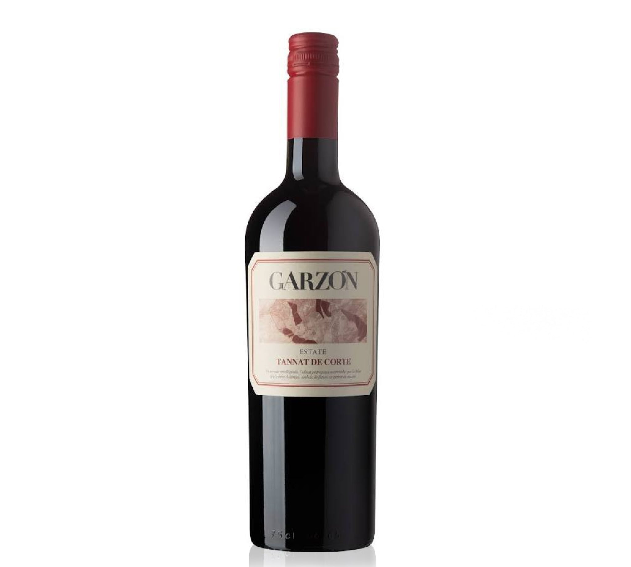 A bottle of Garzon Estate Tannat de Corte red wine.