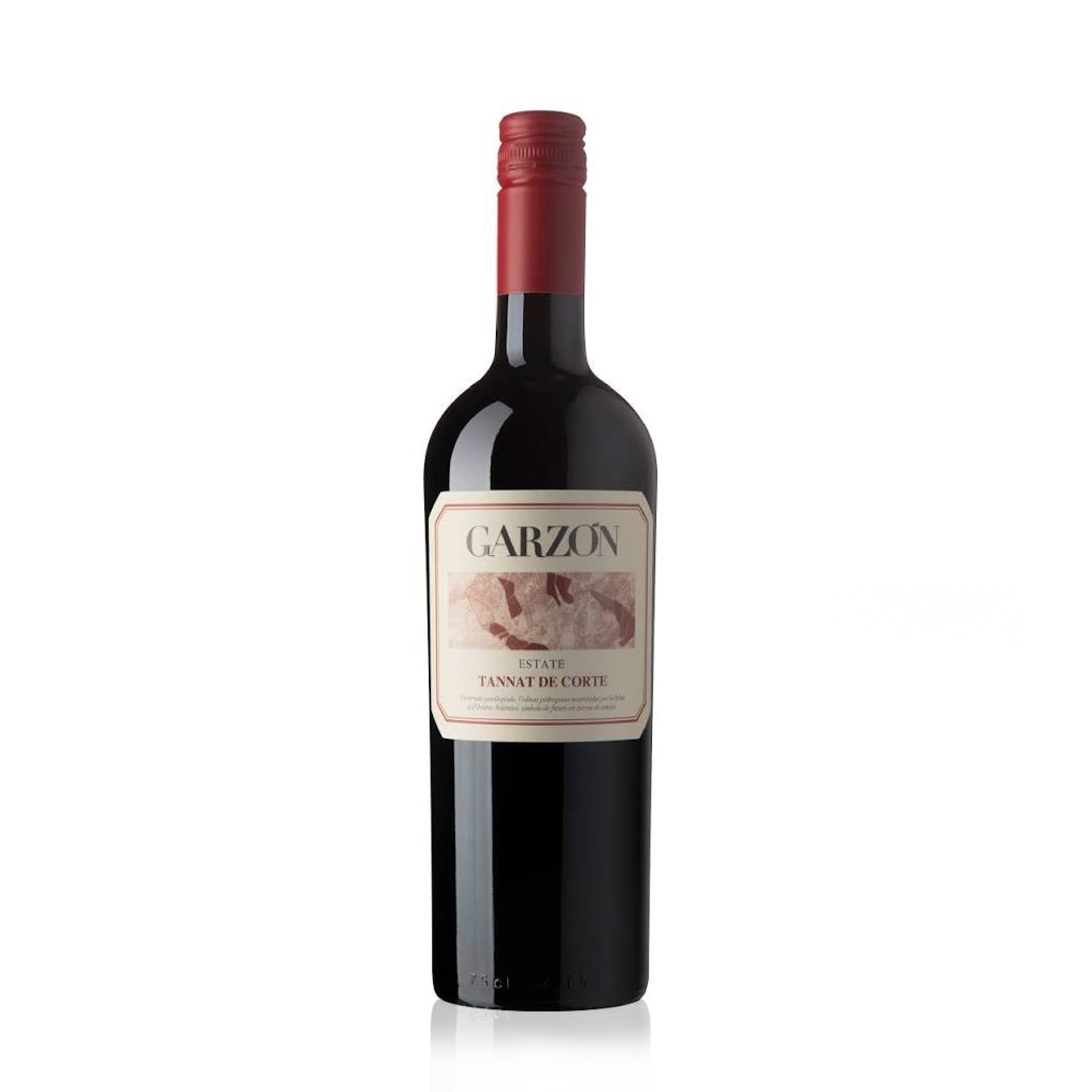 A bottle of Garzon Estate Tannat de Corte red wine.