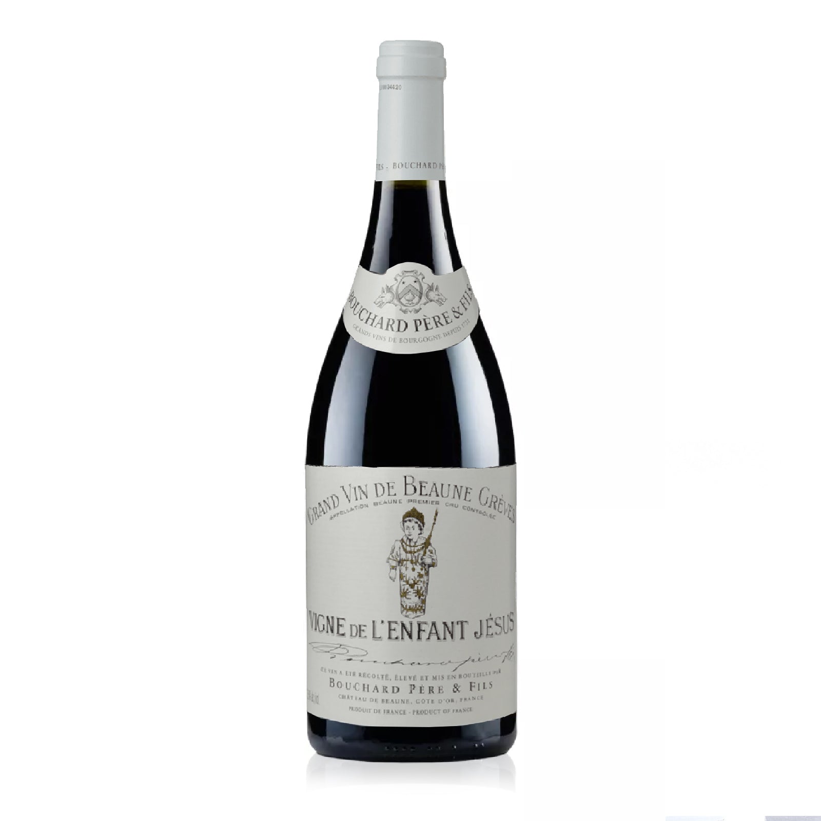 Magnum bottle of Bouchard Père & Fils Beaune Grèves “Vigne de l’Enfant Jésus” with cherry, raspberry, spice, and earthy notes.