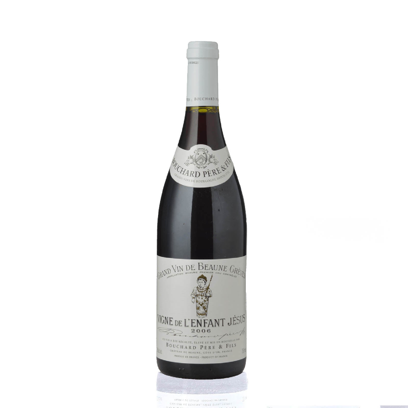 Bottle of Bouchard Père & Fils Beaune Grèves “Vigne de l’Enfant Jésus” 2006 with cherry, raspberry, spice, and earthy notes.