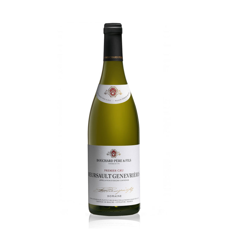 A bottle of Bouchard Pere & Fils Meursault Genevrieres Premier Cru white wine