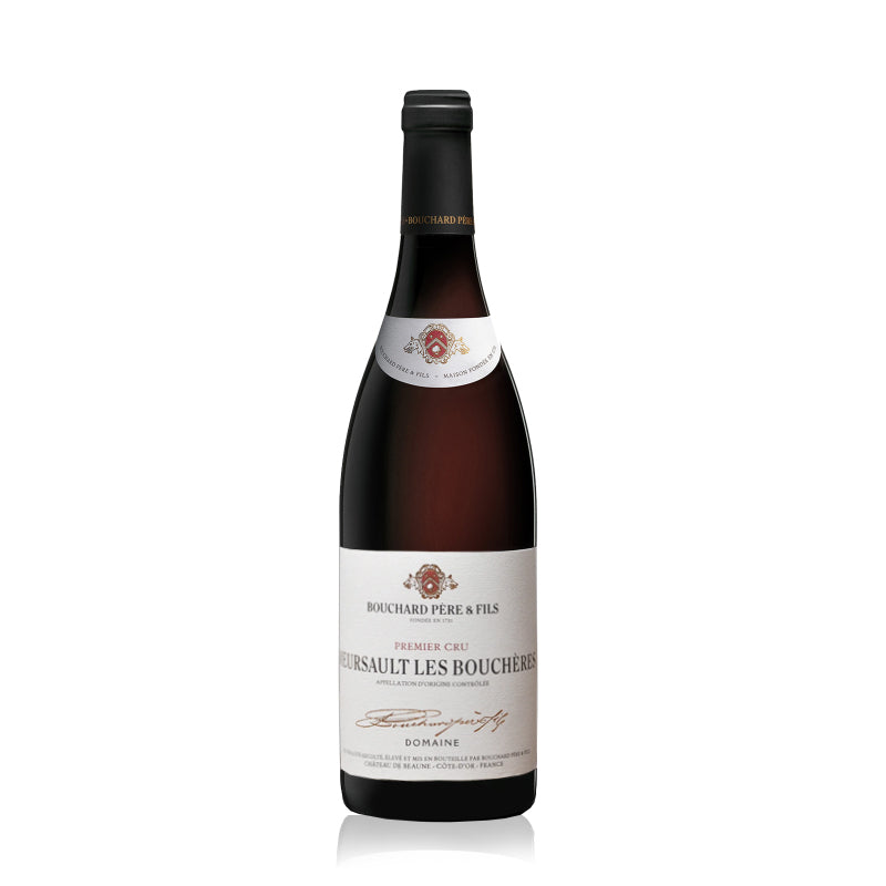 A bottle of Bouchard Pere & Fils Meursault 1er Cru Les Boucheres red wine