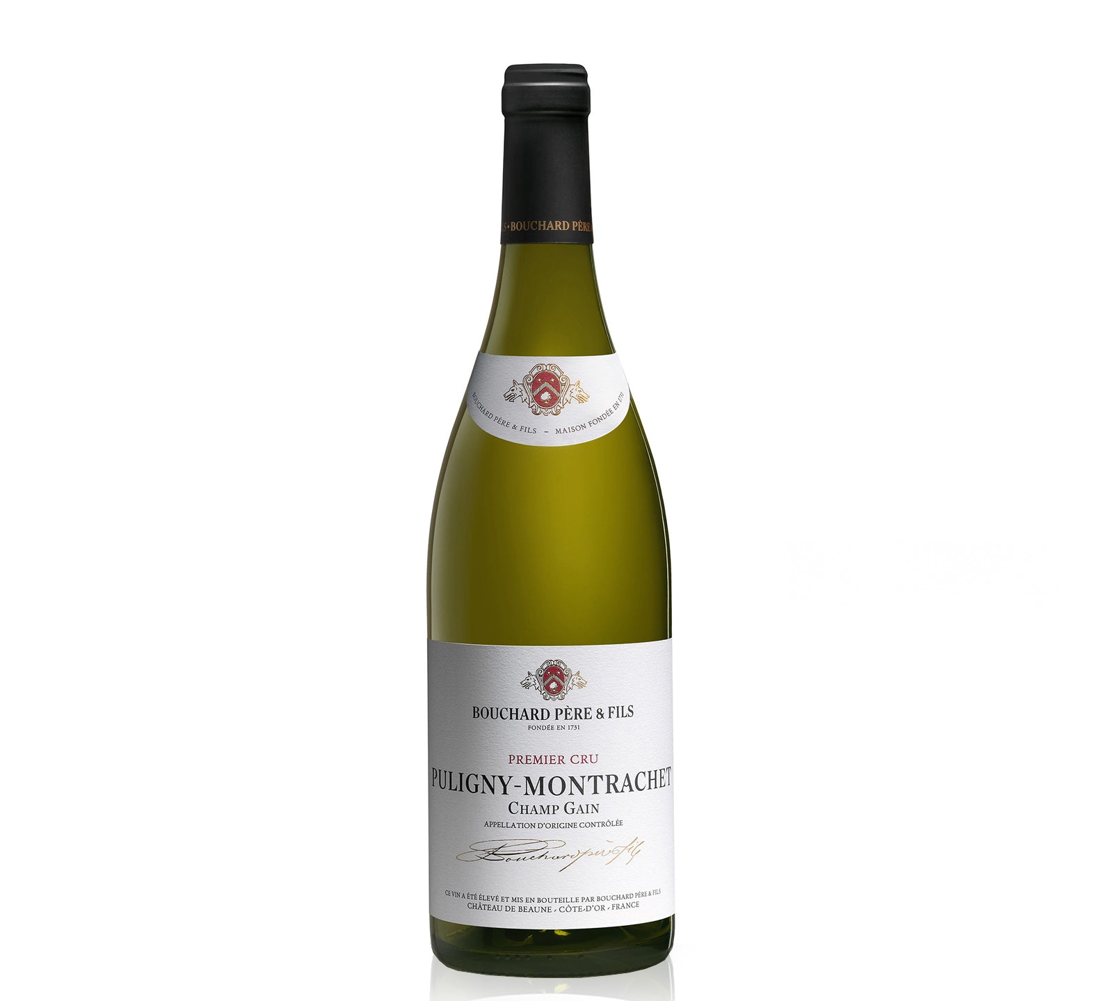 A bottle of Bouchard Pere & Fils Puligny Montrachet Champ Gain white wine