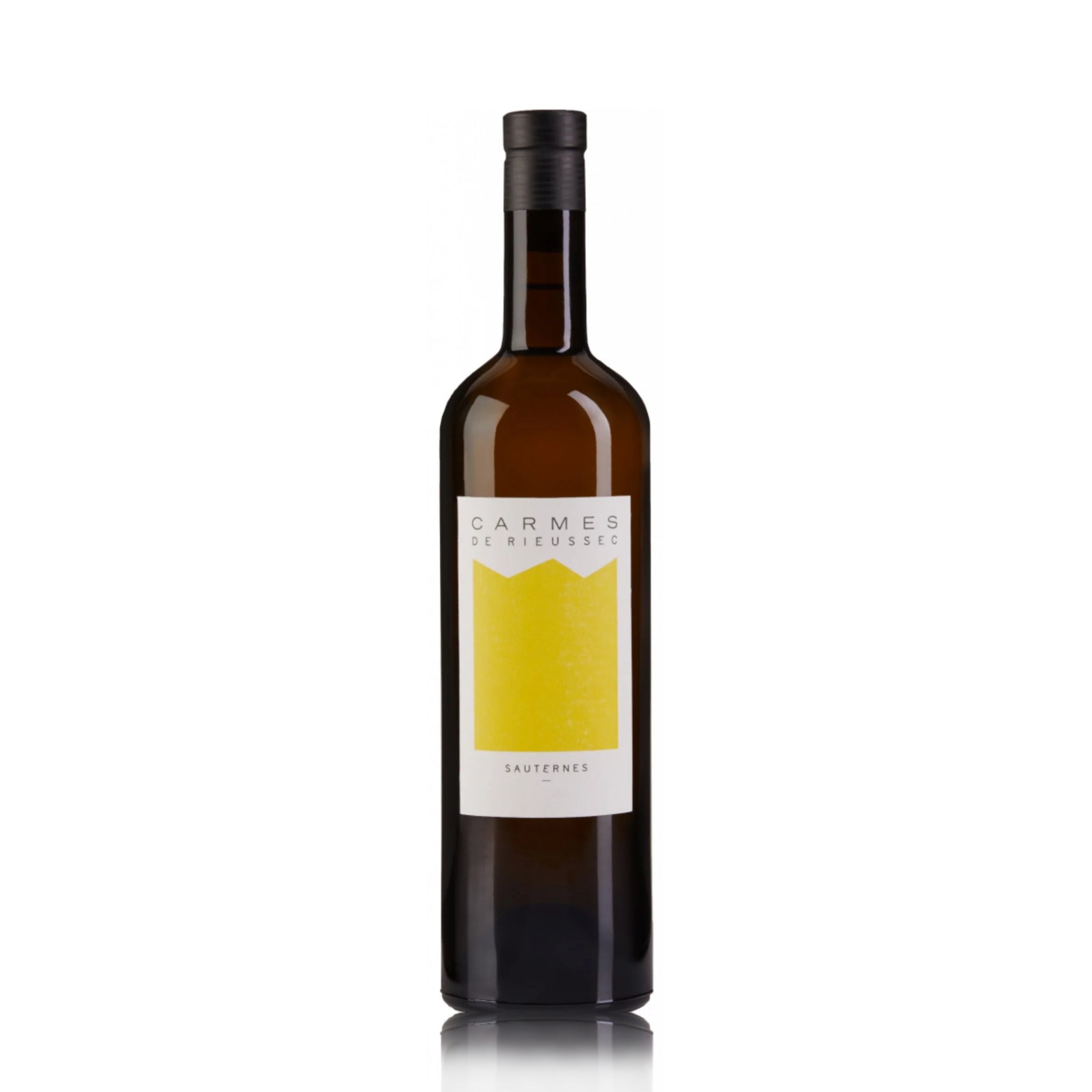 A bottle of Carmes de Rieussec Sauternes white wine