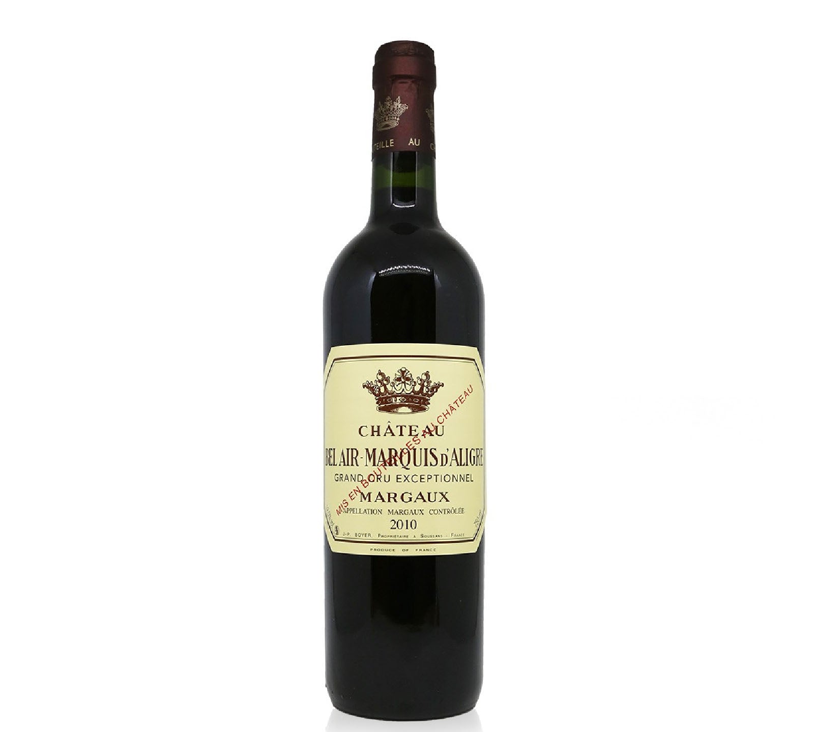 Chateau Bel Air Marquis d'Aligne 2010 750ml Red Wine Bottle