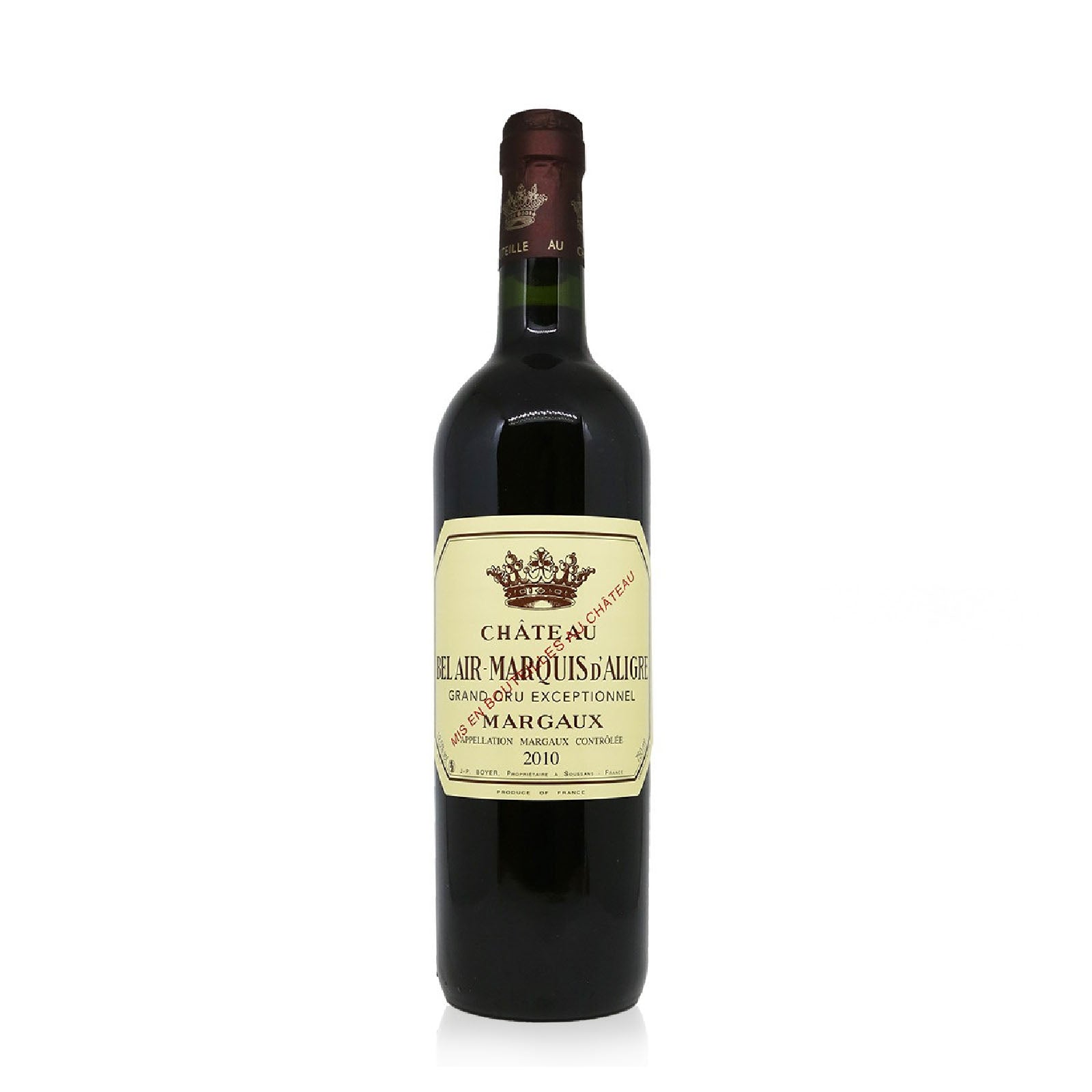 Chateau Bel Air Marquis d'Aligne 2010 750ml Red Wine Bottle