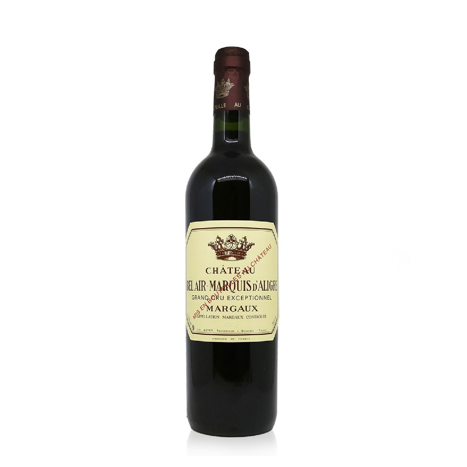 Wine bottle of Chateau Bel Air Marquis d'Aligre Margaux 