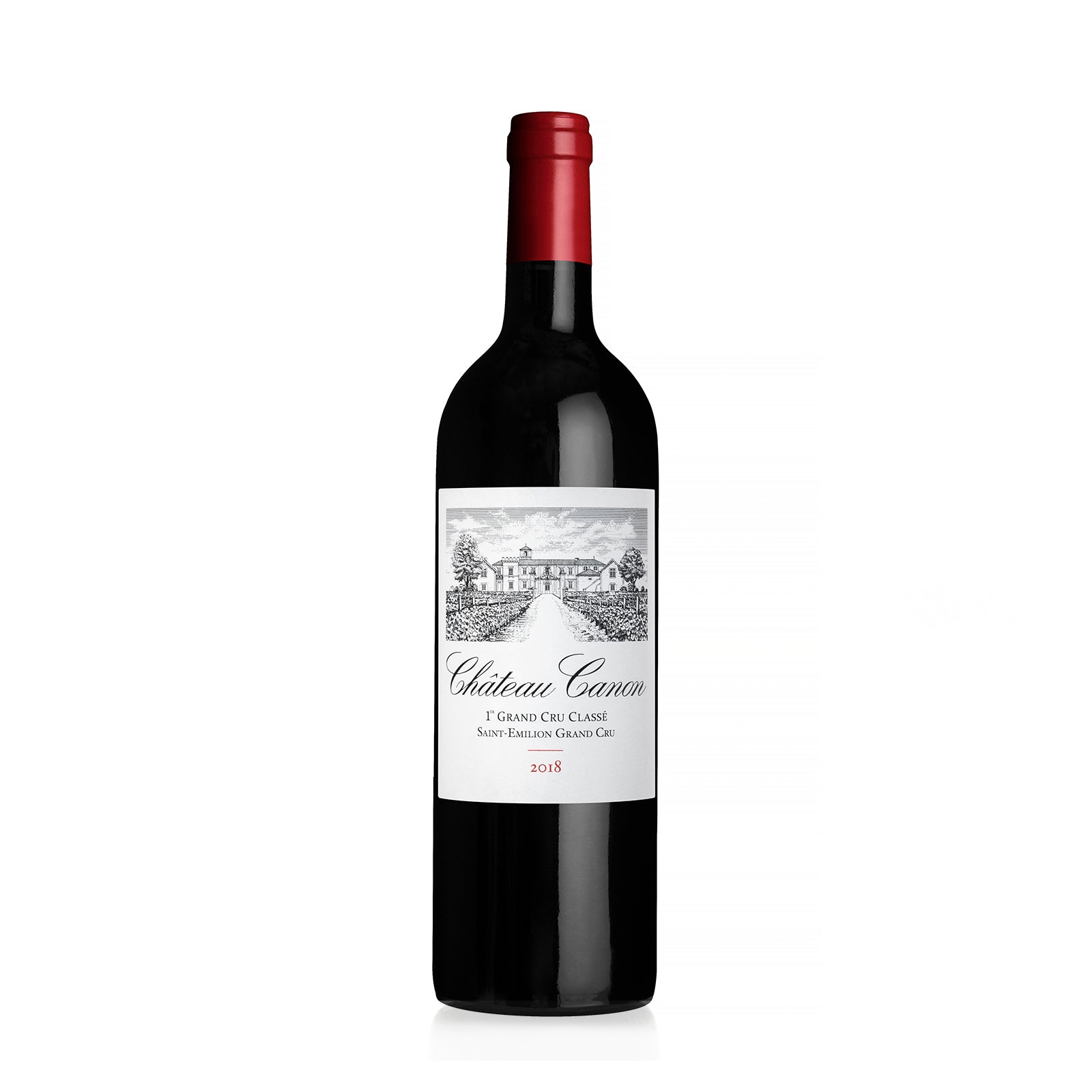 A bottle of 2018 Chateau Canon St-Emilion red wine