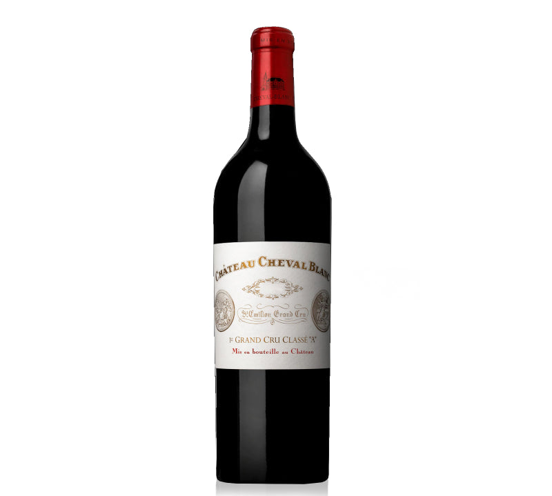 A bottle of Chateau Cheval Blanc Saint Emilion red wine