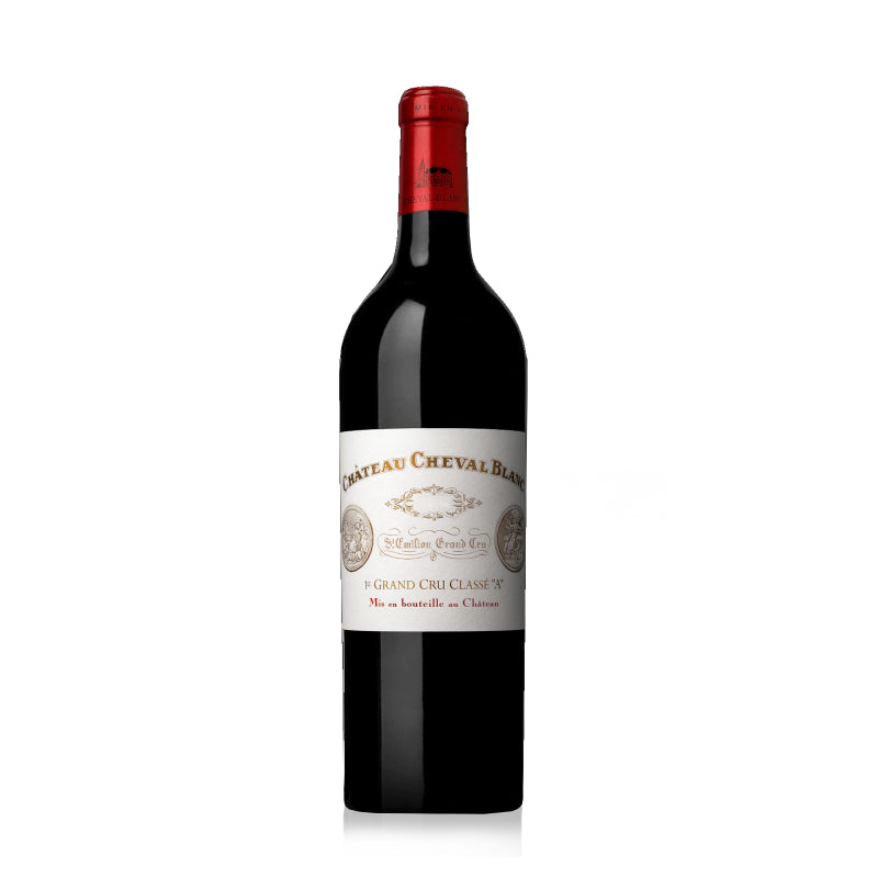 A bottle of Chateau Cheval Blanc Saint Emilion red wine