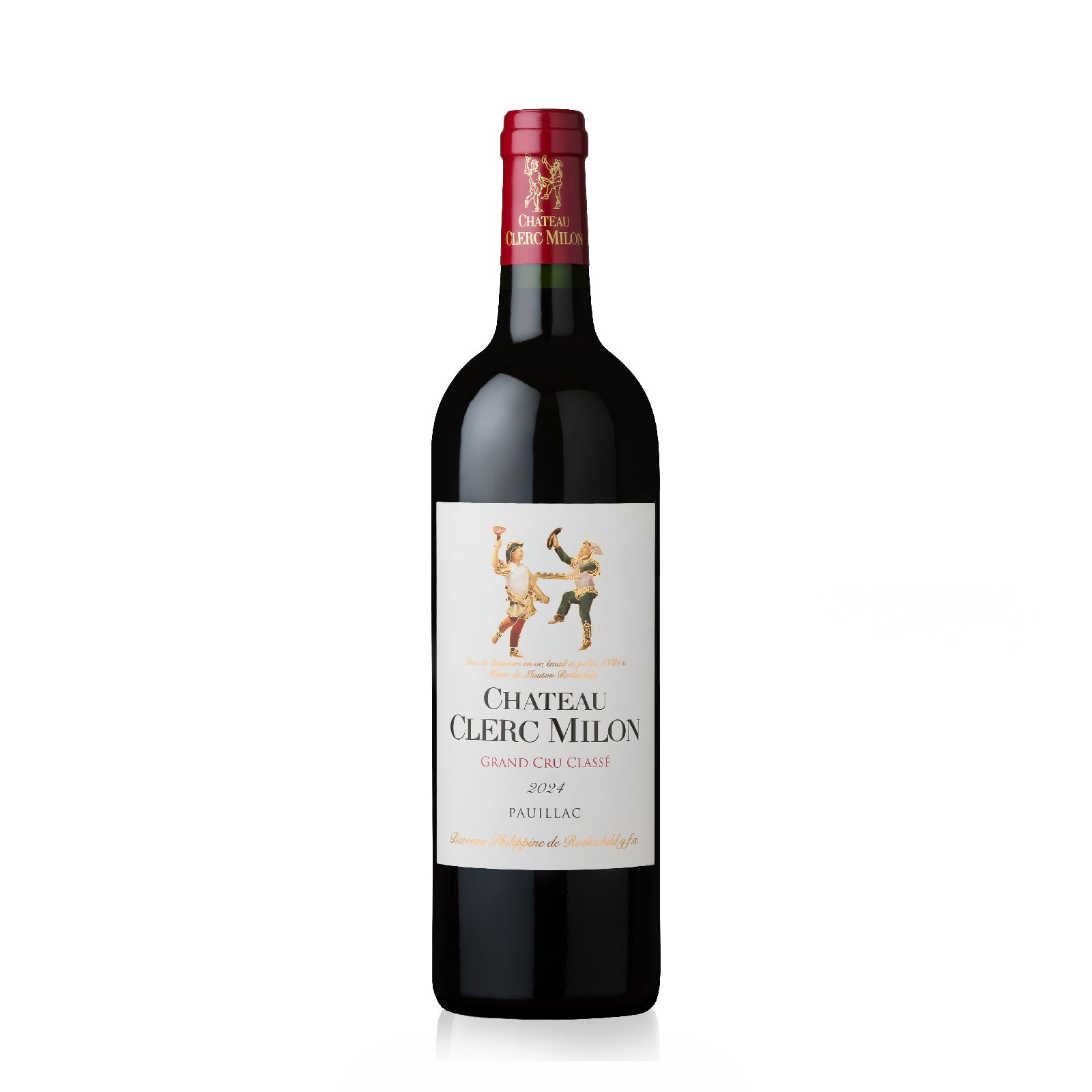 Bottle of Château Clerc Milon Pauillac 2024 750ml with dark berry, cassis, and cedar notes