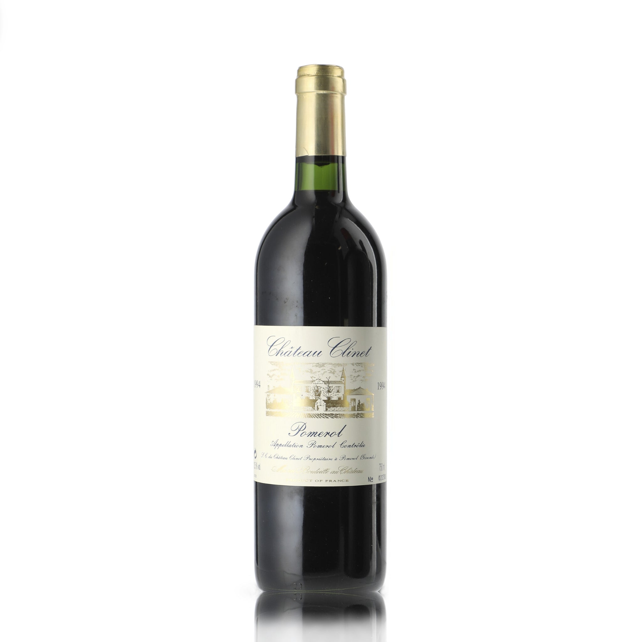 Bottle of Chateau Clinet Pomerol 1994 red wine