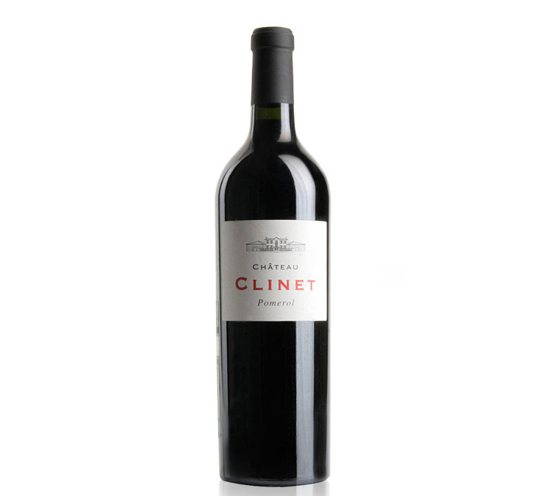 Bottle of Château Clinet Pomerol 750ml with plum, black cherry, and chocolate notes.