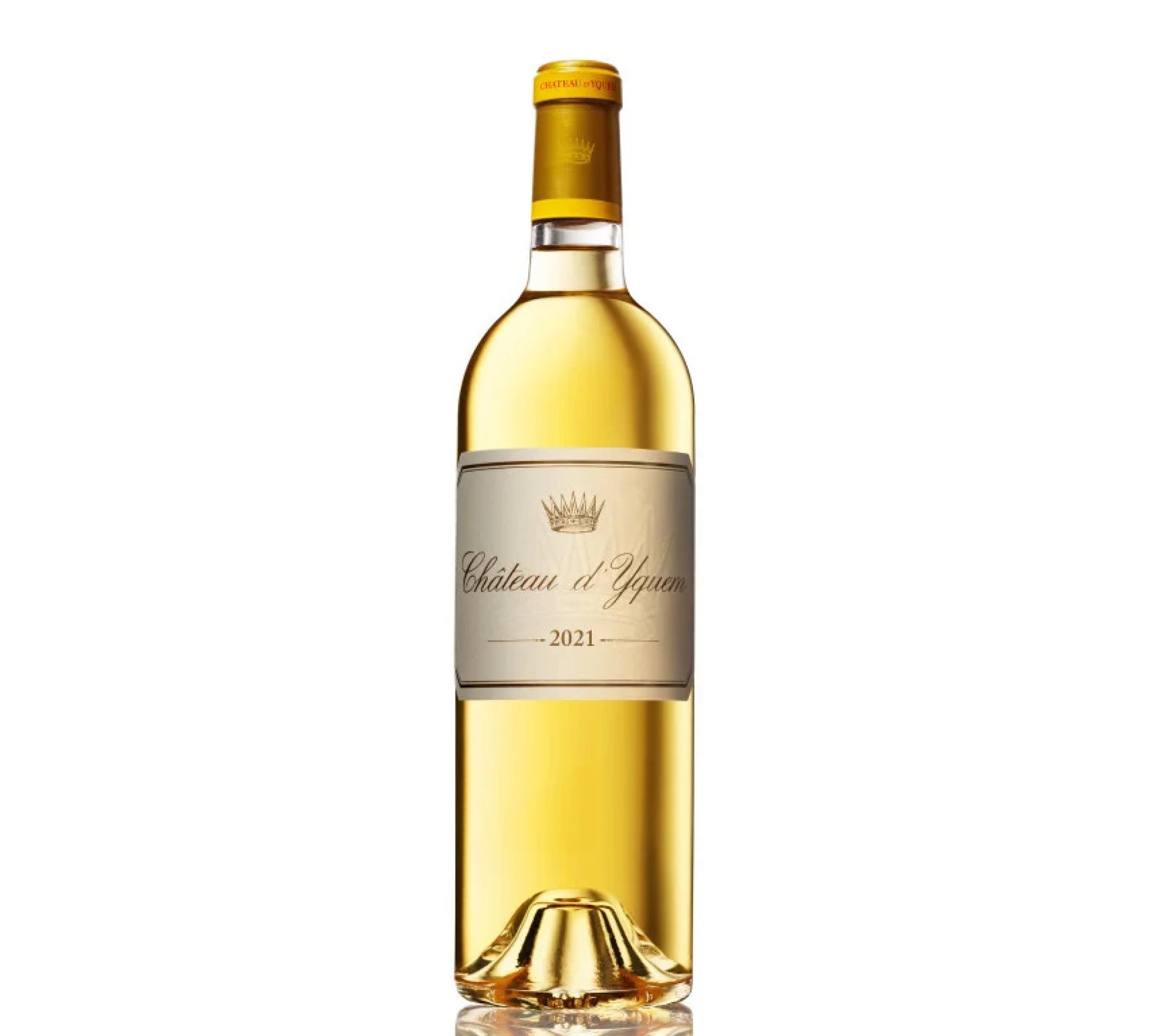 A bottle of Chateau d'Yquem white wine.