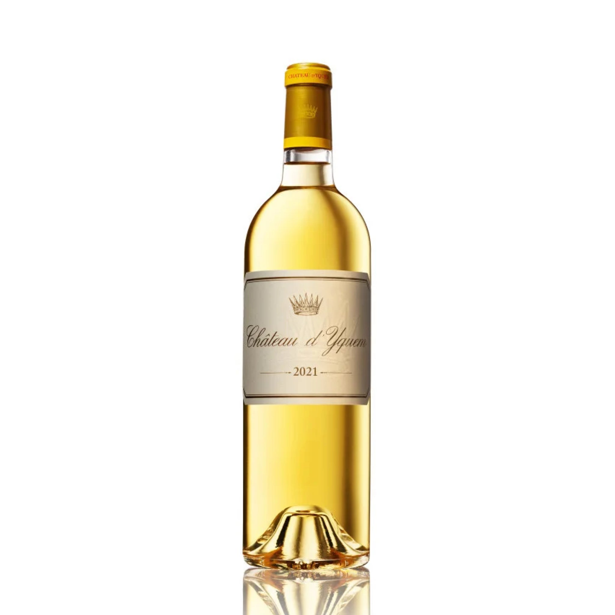 A bottle of Chateau d'Yquem white wine.