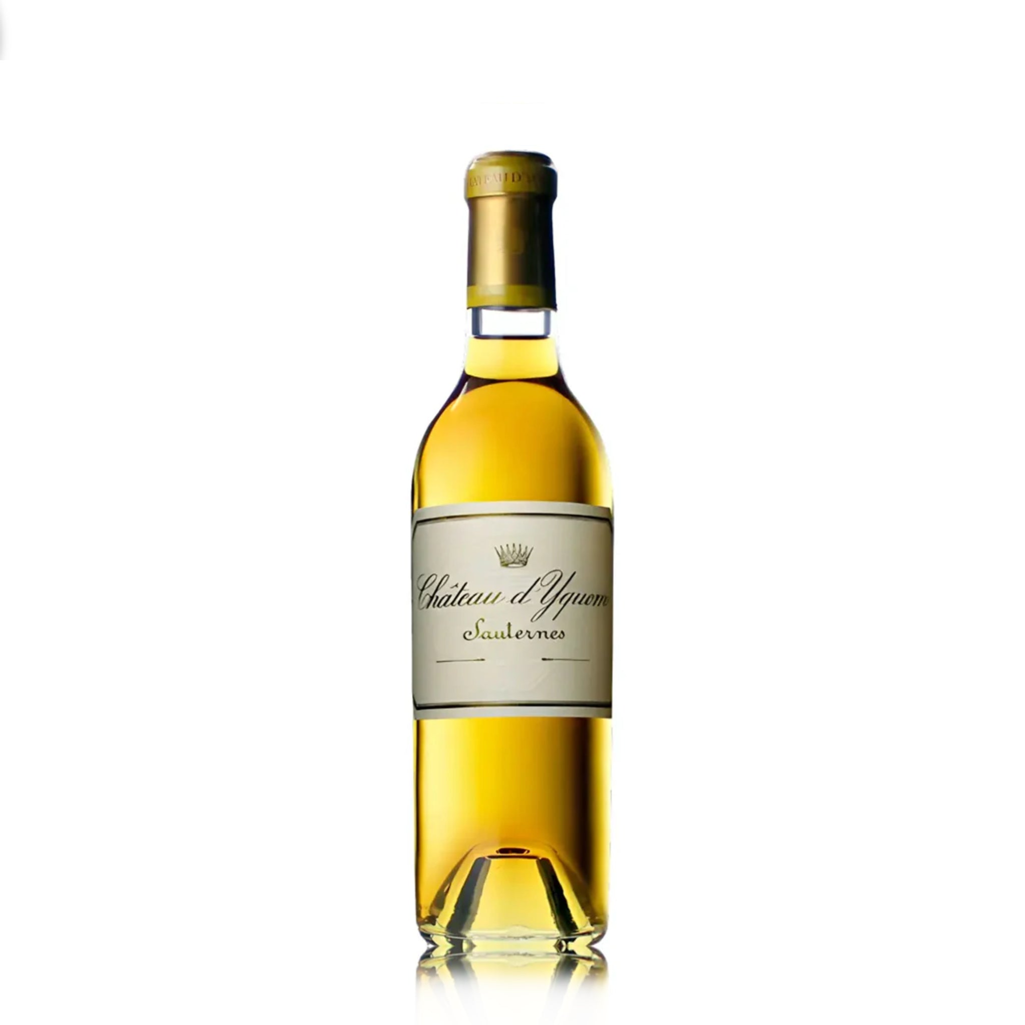 A hal bottle of Chateau d'Yquem white wine