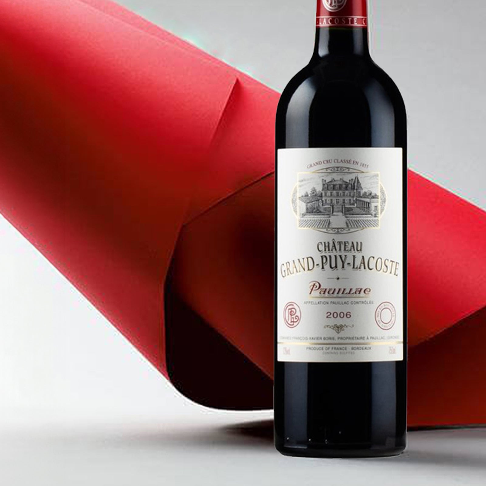 Bottle of Chateau Grand Puy Lacoste Pauillac 2006 red wine
