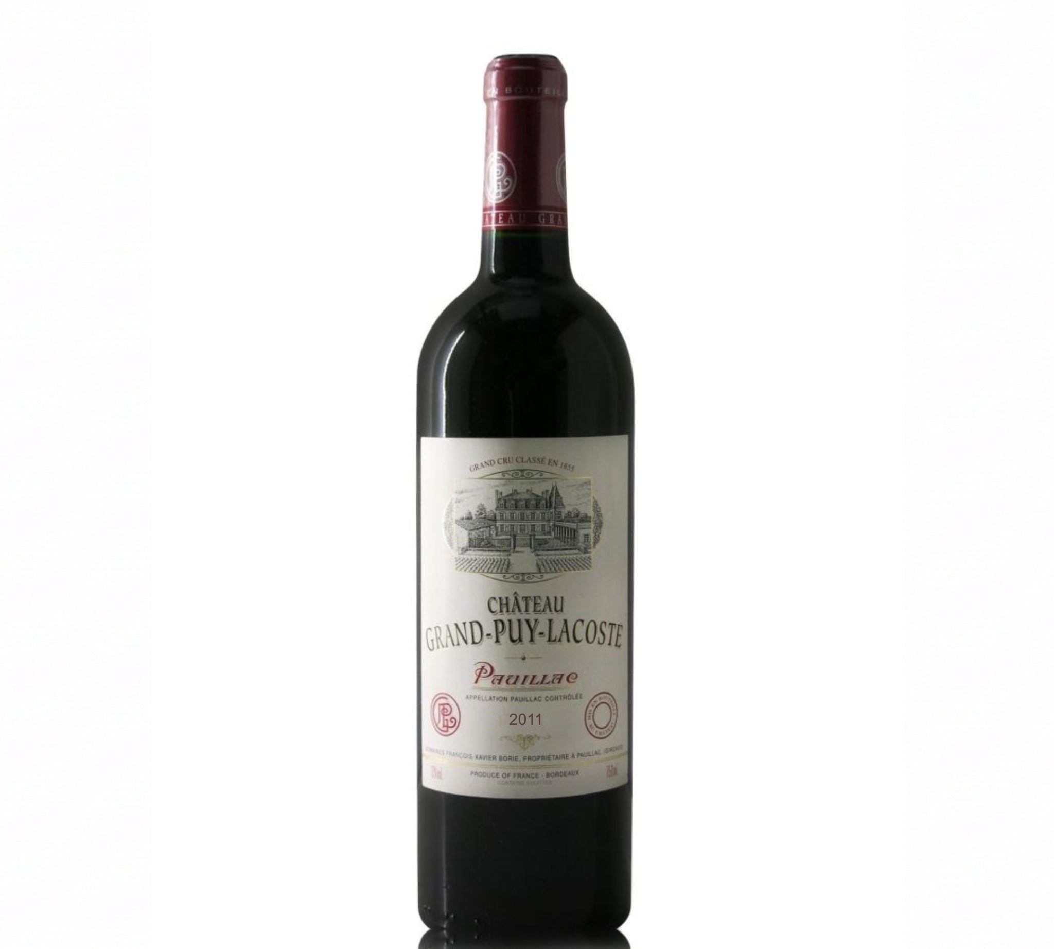 Bottle of Chateau Grand Puy Lacoste Pauillac 2011 red wine