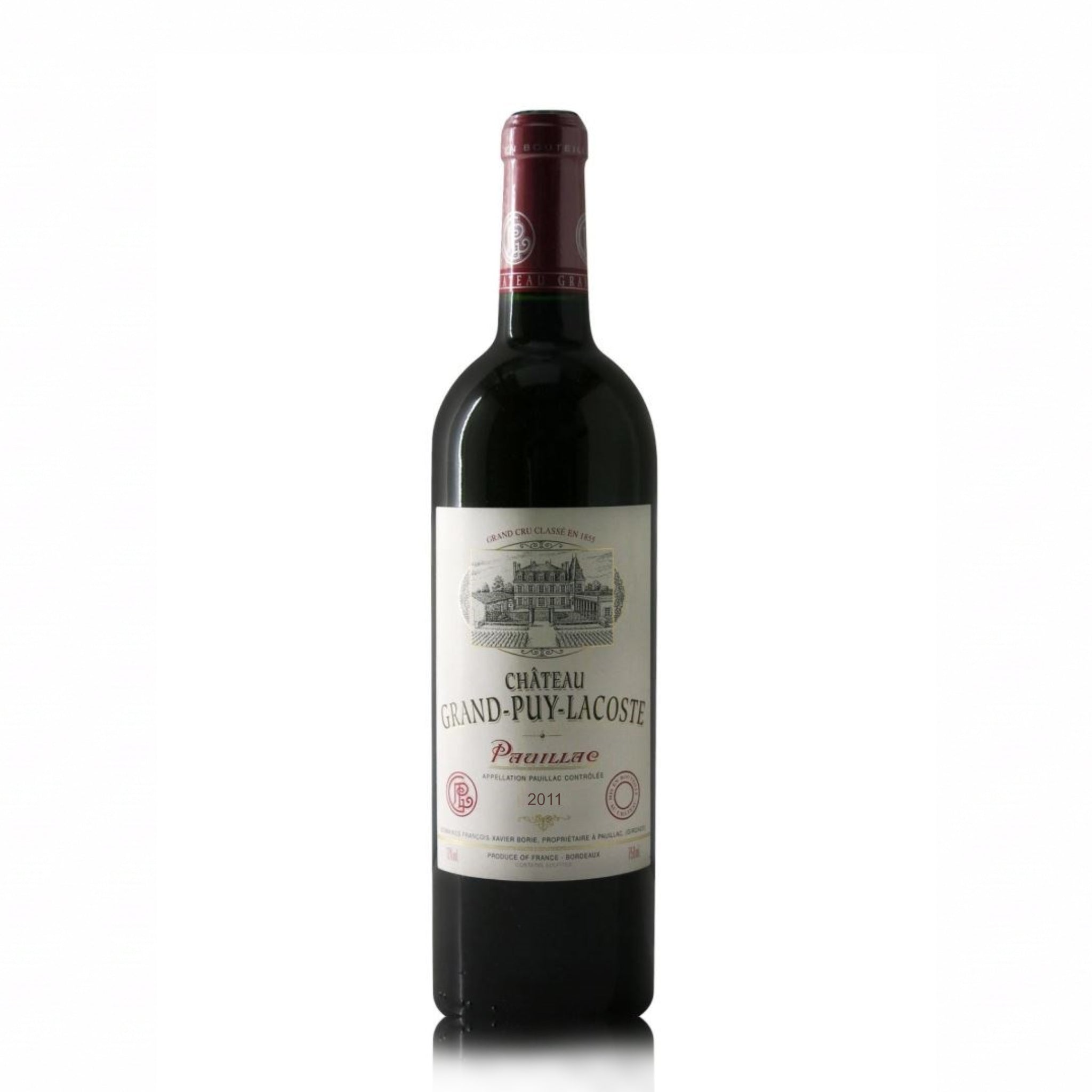 Bottle of Chateau Grand Puy Lacoste Pauillac 2011 red wine