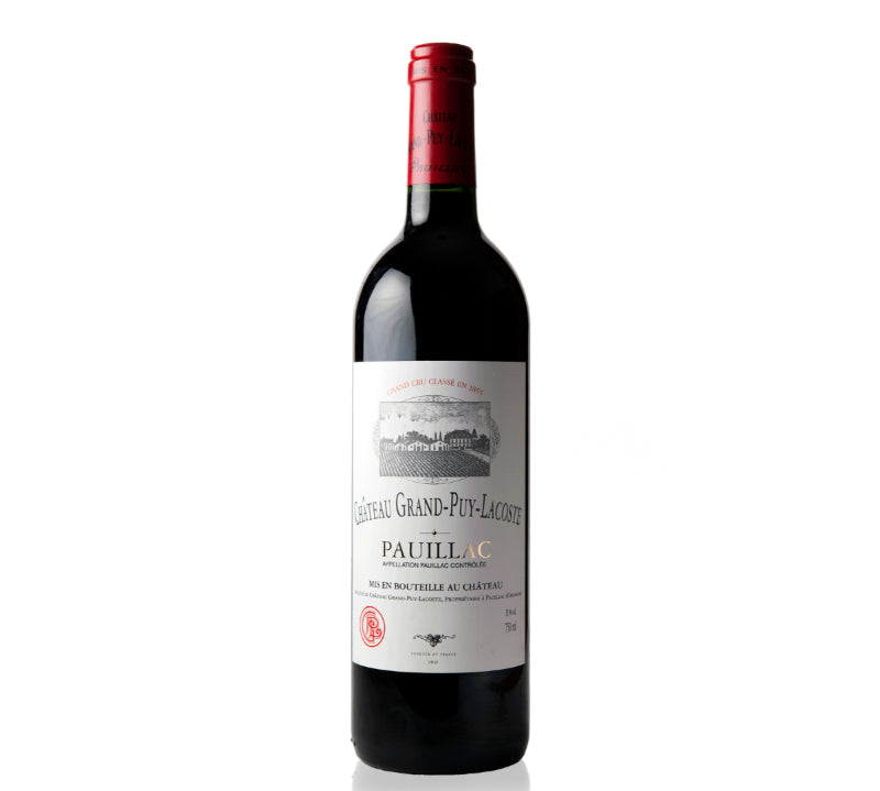 Bottle of Chateau Grand Puy Lacoste Pauillac red wine