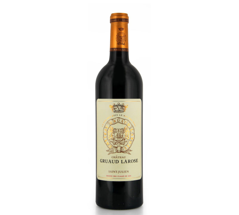 A bottle of Chateau Gruaud Larose red wine