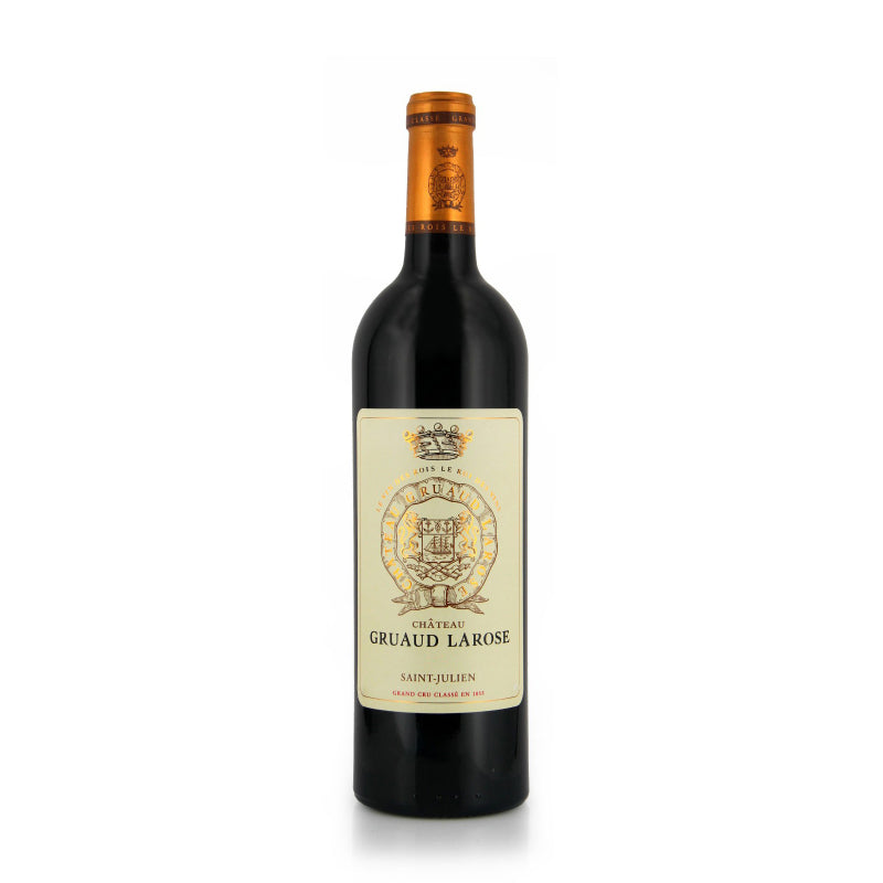 A bottle of Chateau Gruaud Larose red wine