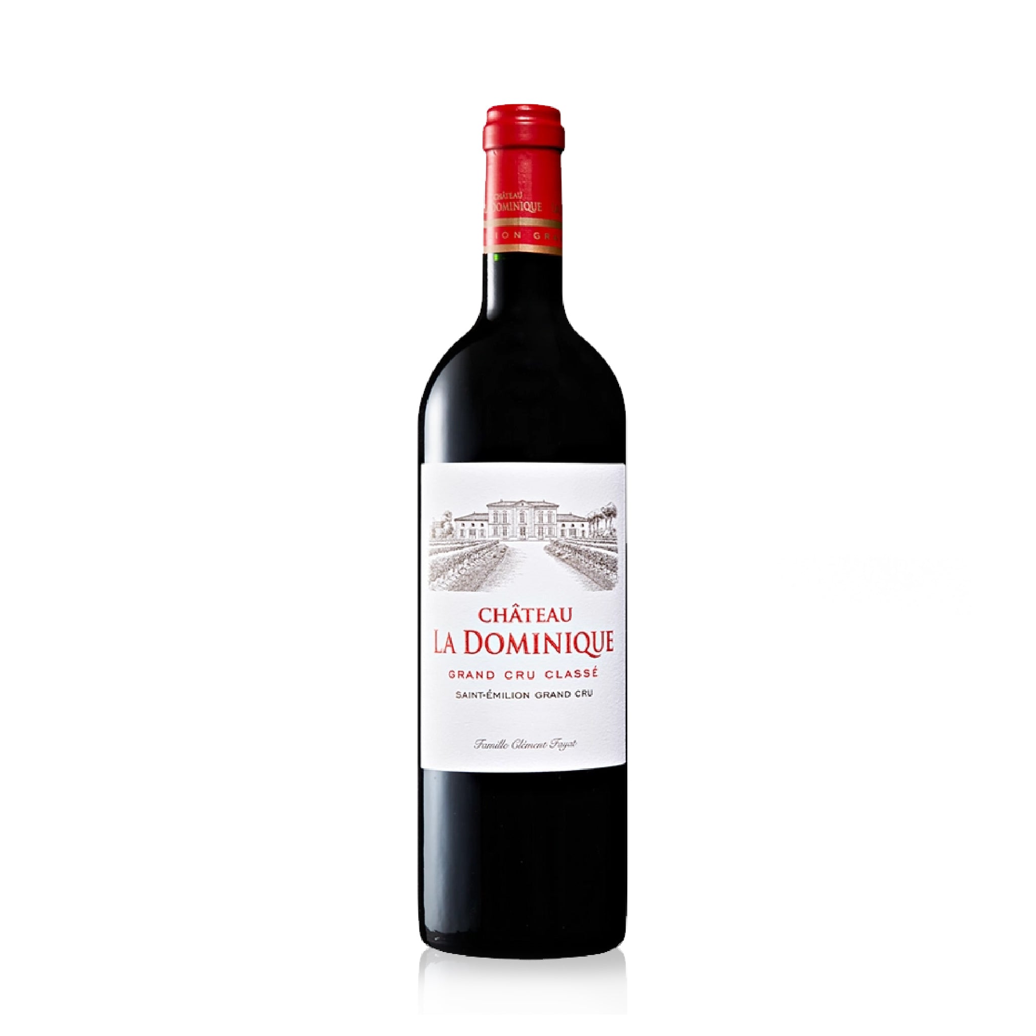 A bottle of Chateau La Dominique Saint Emilion Red Wine