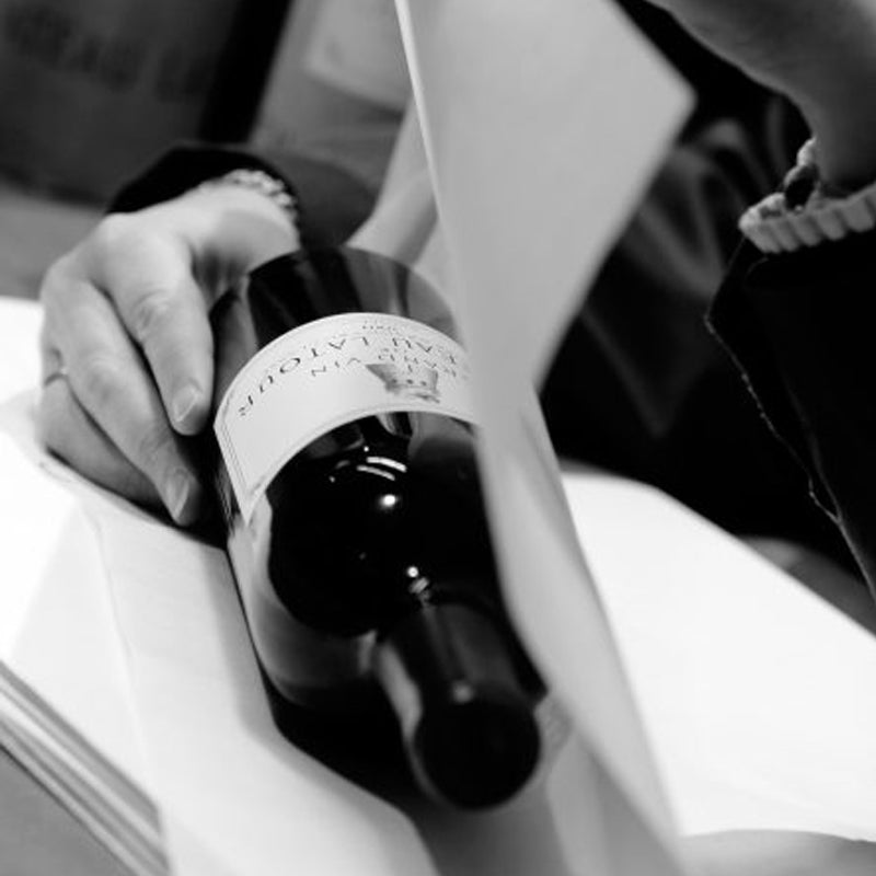 A bottle of Chateau Latour red wine