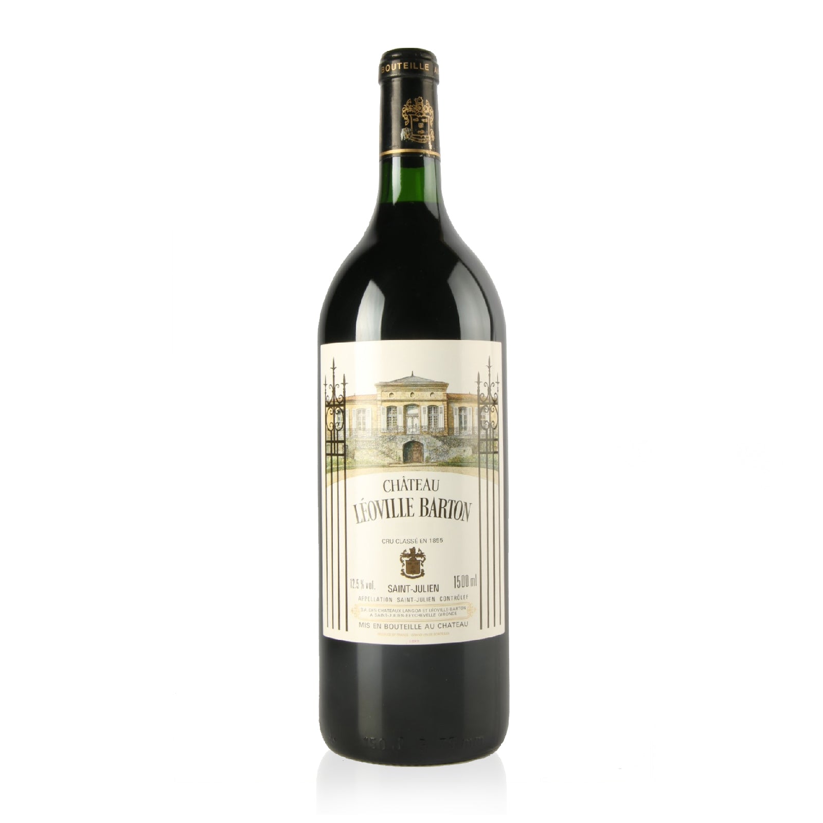 A magnum bottle of Chateau Leoville Barton St-Julien red wine