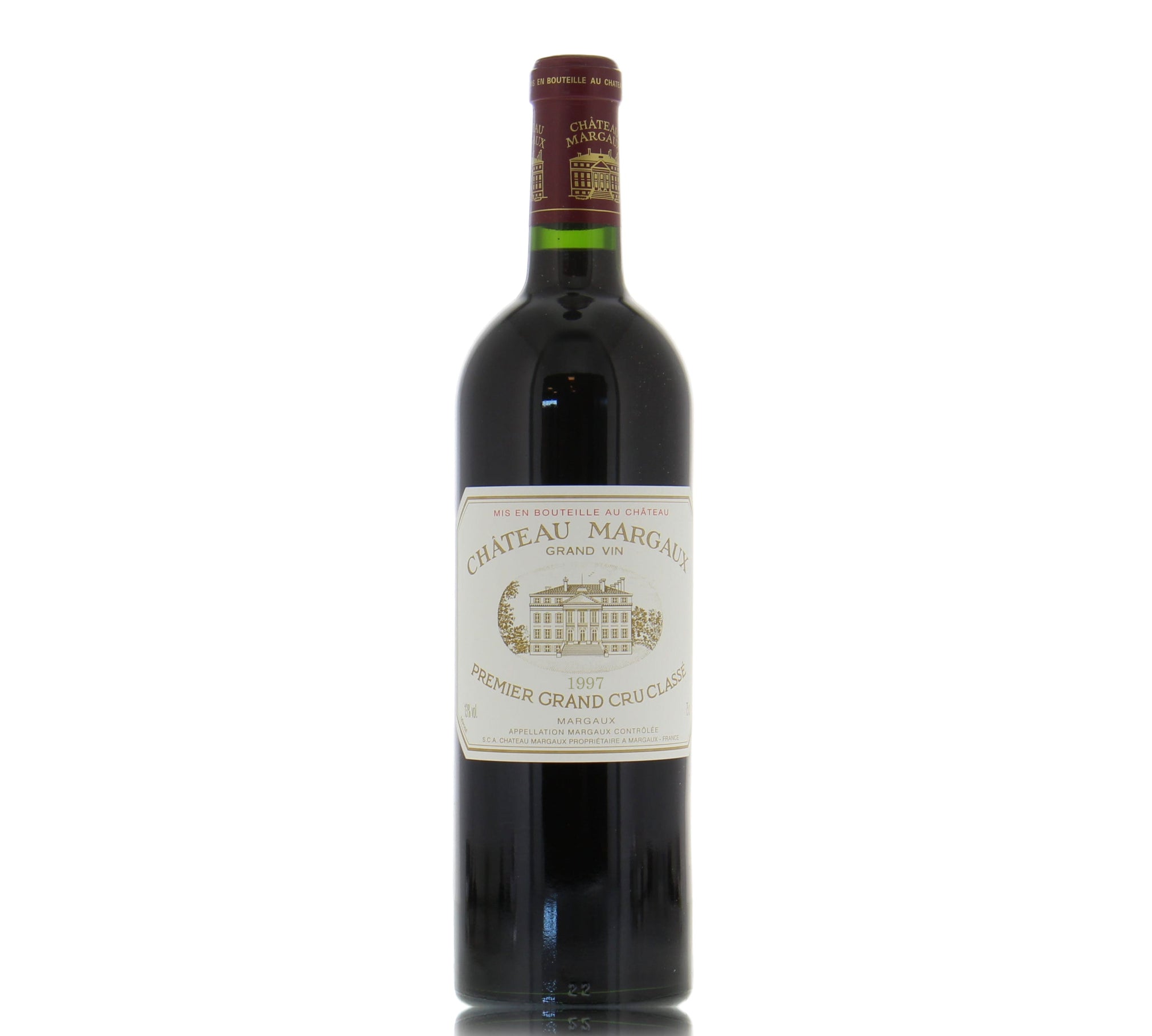 Bottle of Château Margaux 1997 red wine