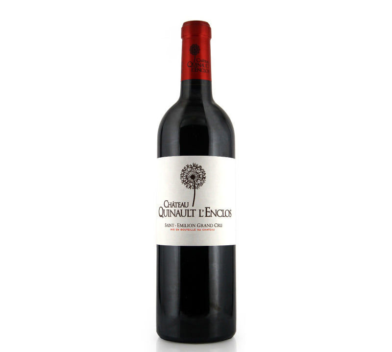 Bottle of Chateau Quinault L'Enclos St-Emilion red wine.