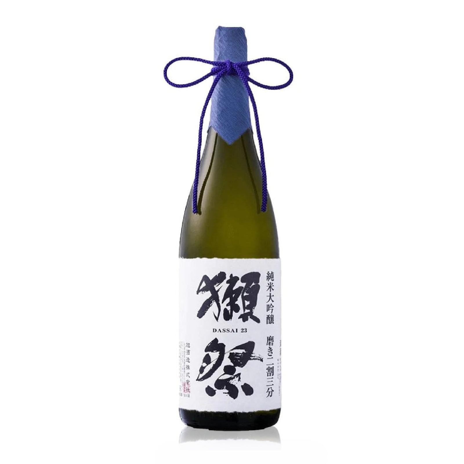 Bottle of Dassai JD Niwarisanbu 23 Sake 1800ml, a premium Junmai Daiginjo sake from Japan, crafted with Yamada-Nishiki rice polished down to 23% of its original size.