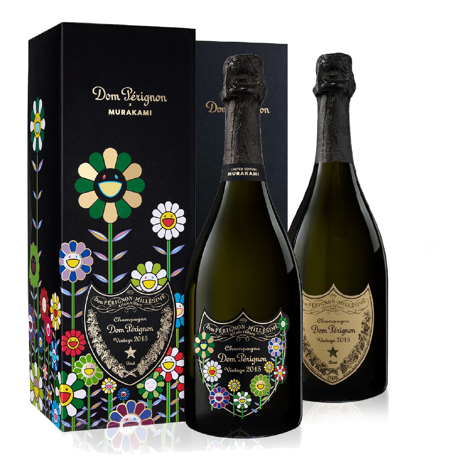 Dom Perignon Champagne Regular + Murakami 2015 Bundle 750ml x 2