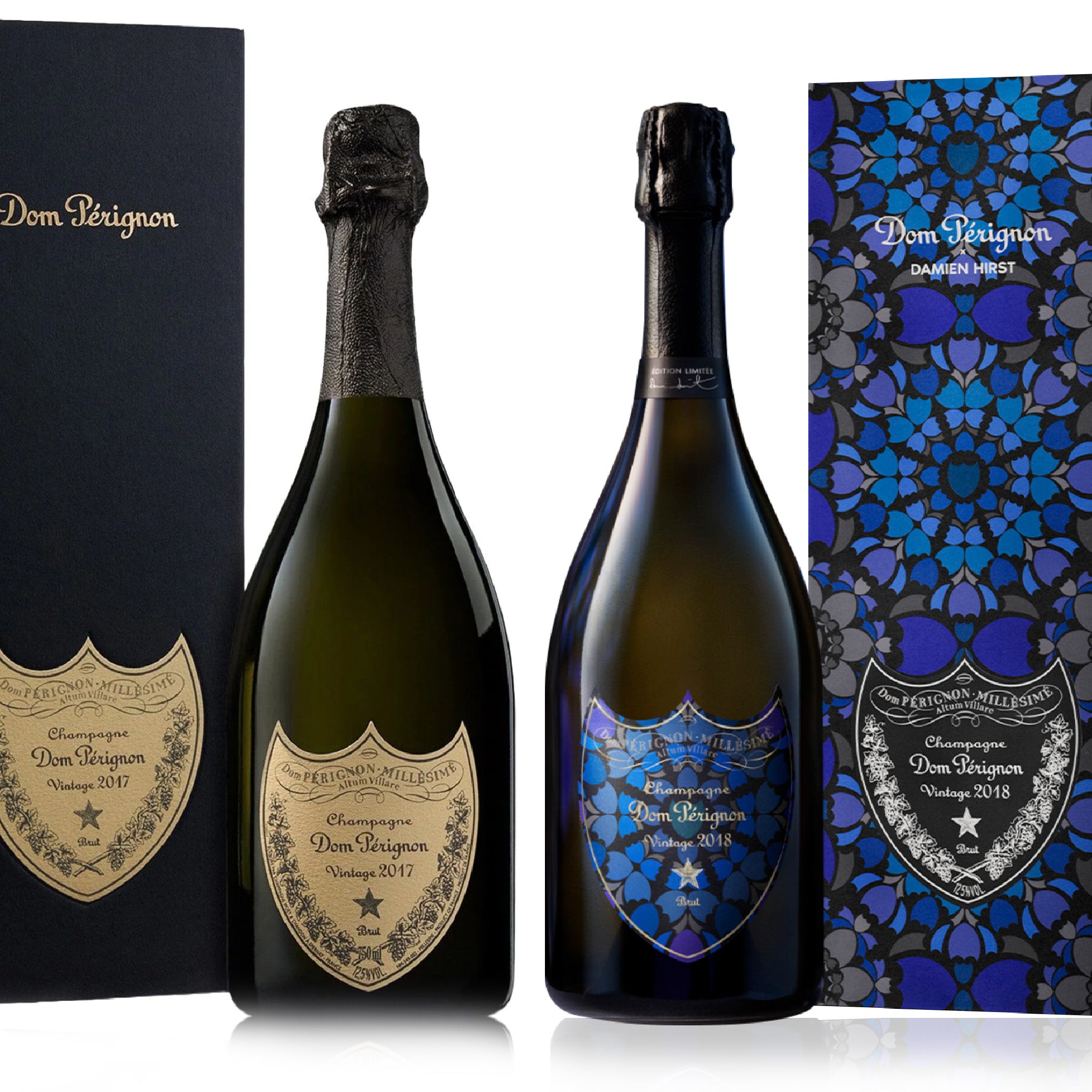 Discover the Dom Pérignon 2018 Damien Hirst Limited Edition & 2017 Brut Bundle, pairing two distinctive vintage Champagnes shaped by contrast, freshness, richness and mineral tension.