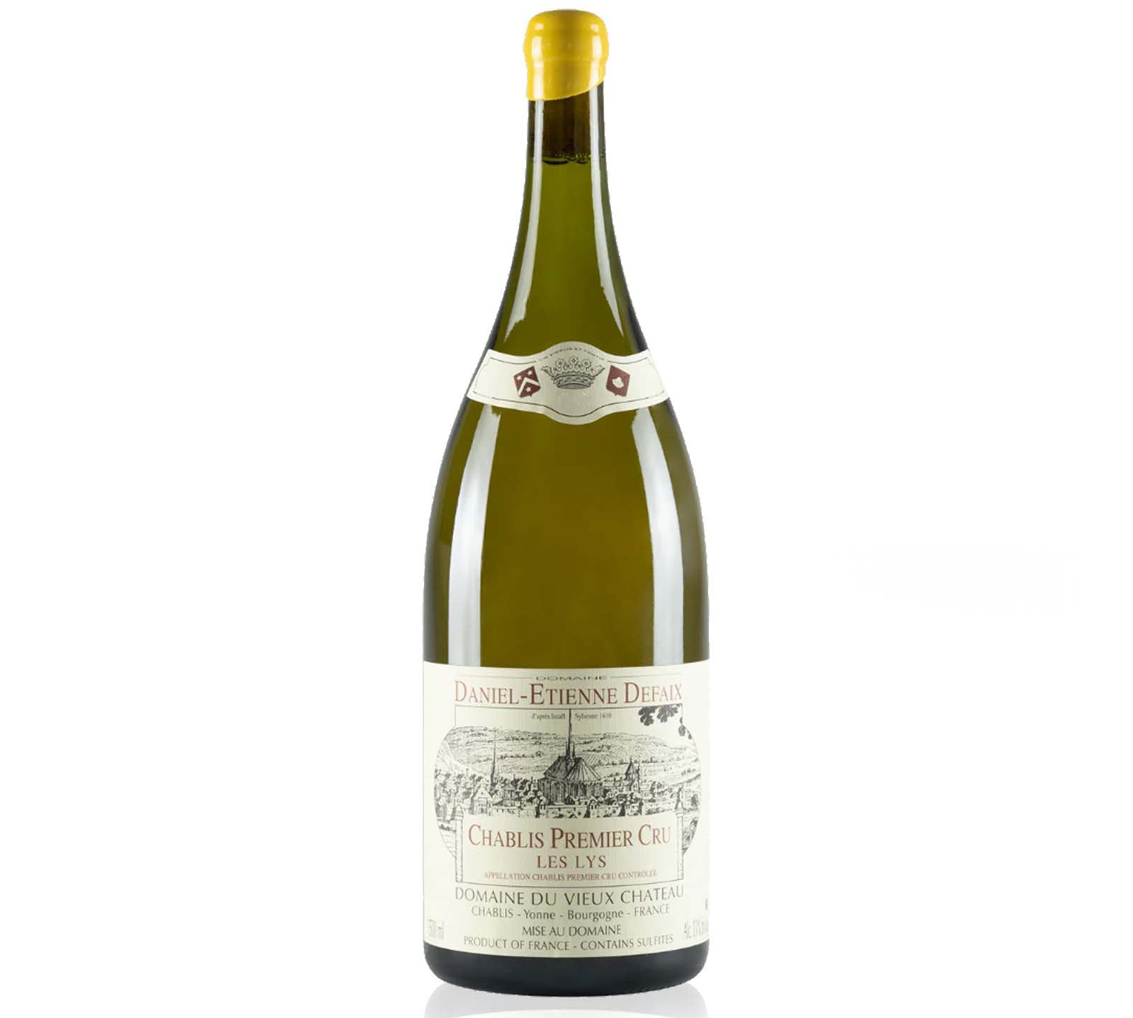 Magnum size bottle of Daniel-Etienne Defaix Chablis Les Lys white wine