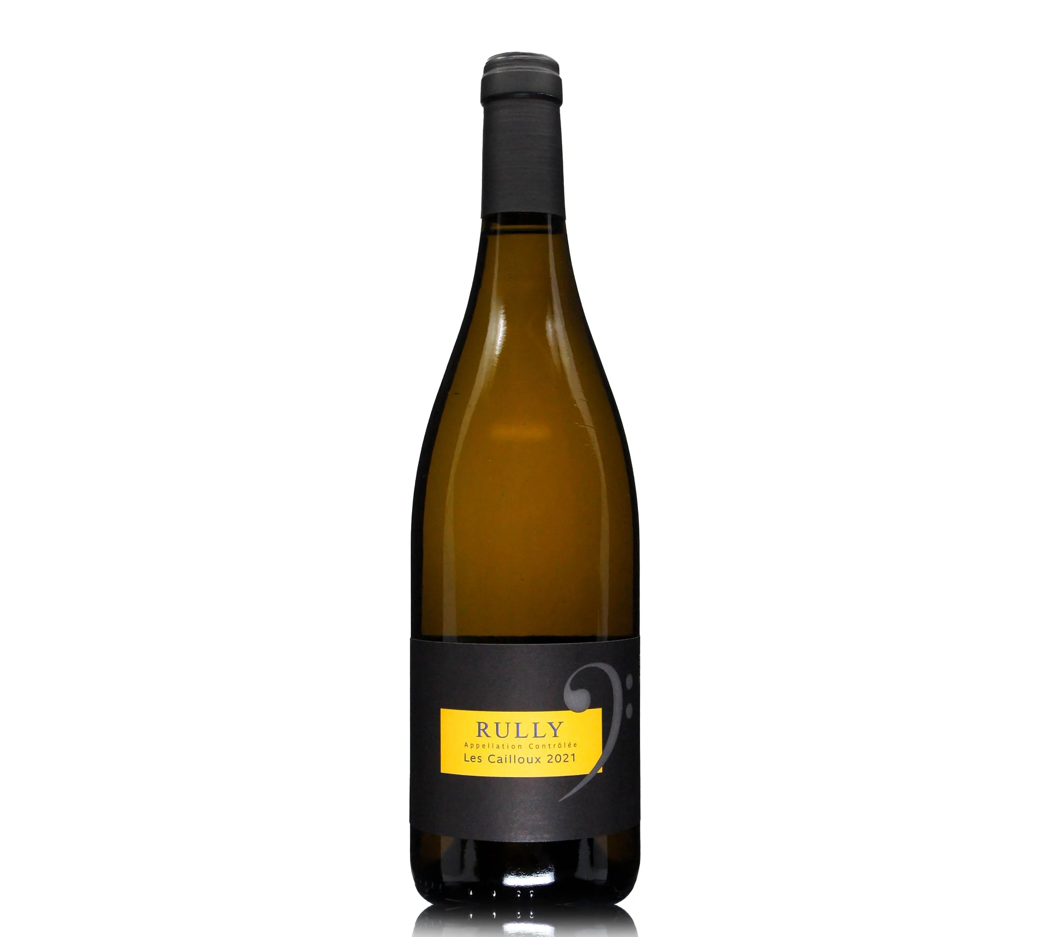 A bottle of Domaine Les Champs de l'Abbaye Rully Les Cailloux white wine