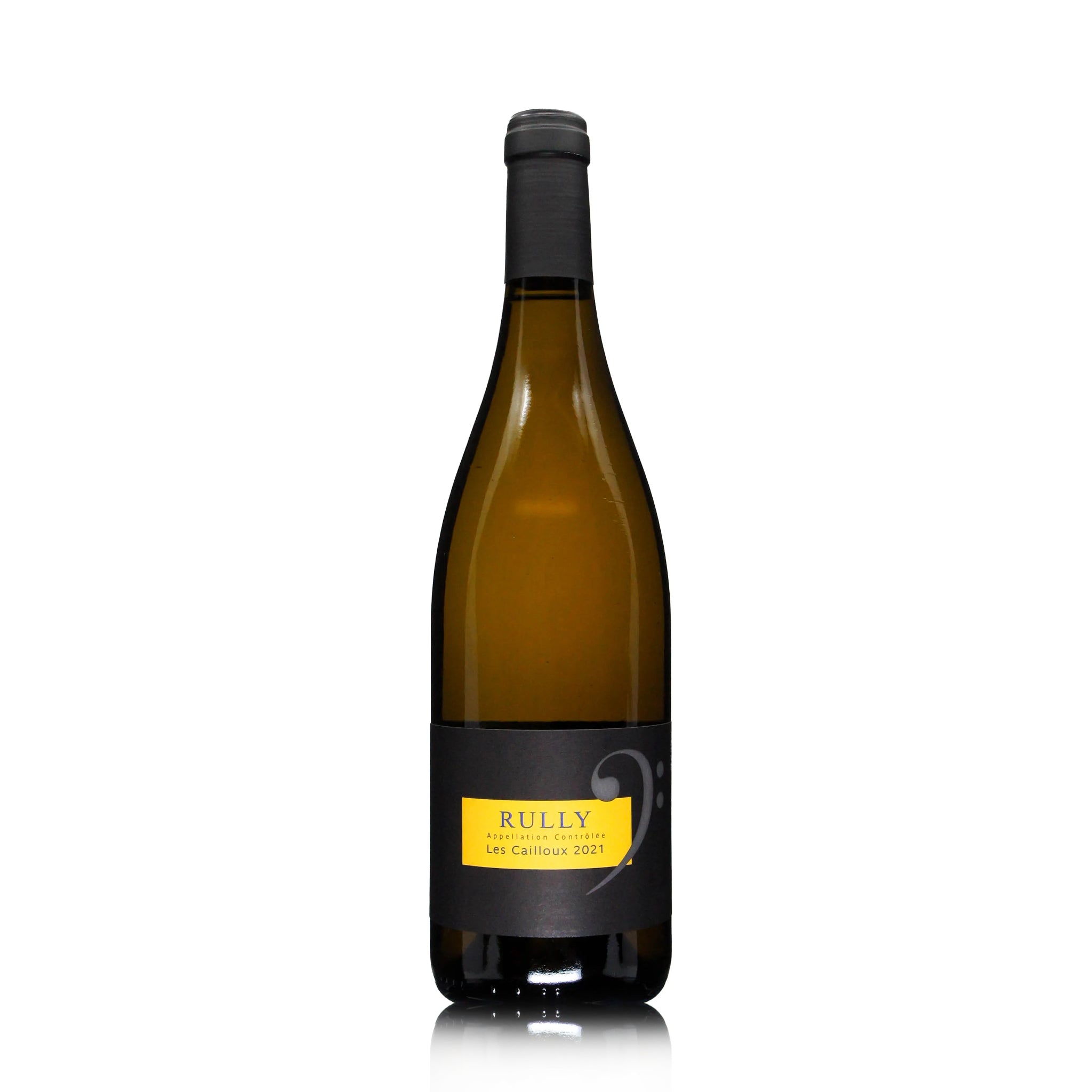 A bottle of Domaine Les Champs de l'Abbaye Rully Les Cailloux white wine